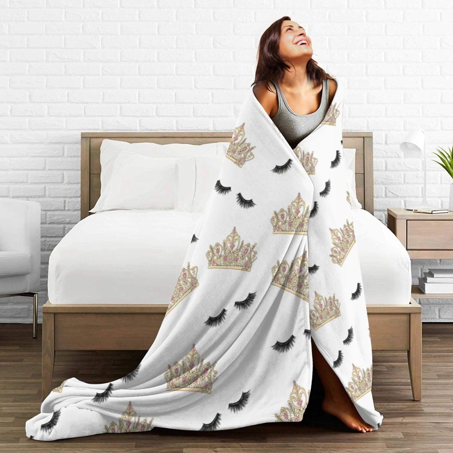 Ultra Soft Cute Lash Decor Blanket Eyelash Blanket Flannel Throw Blanket Bedding Suitable for Travel Camping Living Room Sofa Bedroom Decoration Gifts (Style-5, 50inx40in)