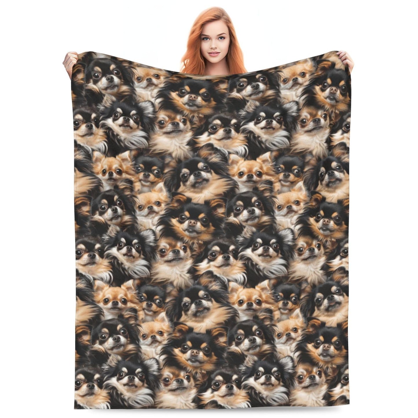 TZJCCMAY Chihuahua Blanket for Kids Women Adults, Dog Lover Throw Blankets, Soft Lightweight Fleece for Bed Sofa Home Living Room Decor, Birthday Gifts, 50x60in