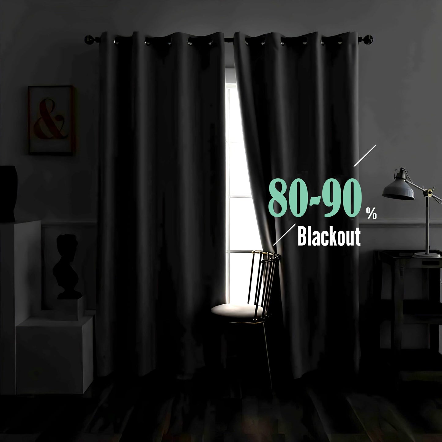 Efvrysm Paris Eiffel Tower Curtains, Cityscape Window Curtains, Starry Night Blackout Curtains for Bedroom Living Room Home Decor, Patterned Grommet Drapes 54 Inch Length 2 Panels Set