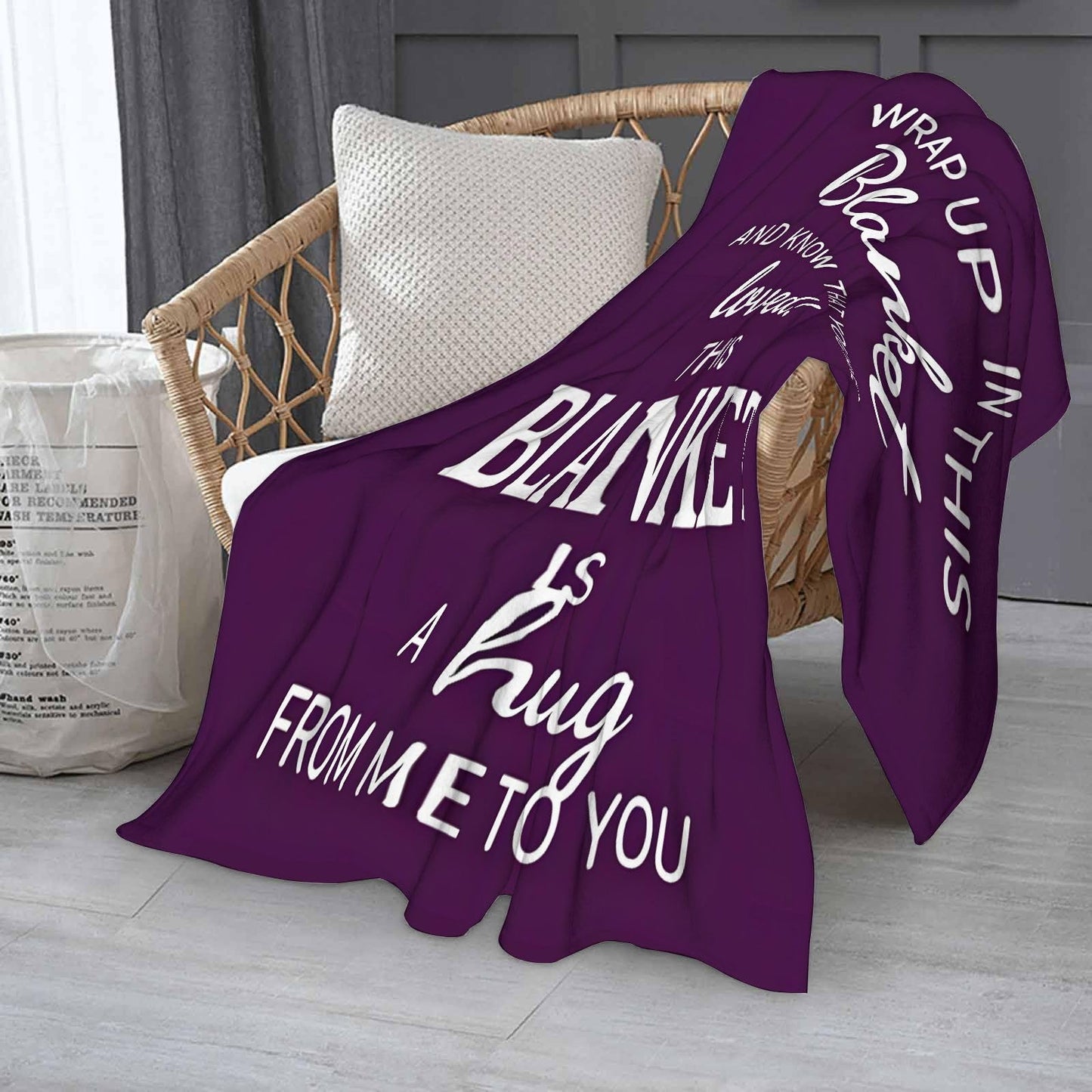 Sending You A Big Hugs So Its There When You Need It Blanket Cozy Flannel Comfort Throw Sympathy Healing Gift Encouragement Blanket for Family and Friends (White 10, 50x60in(127cm*153cm))