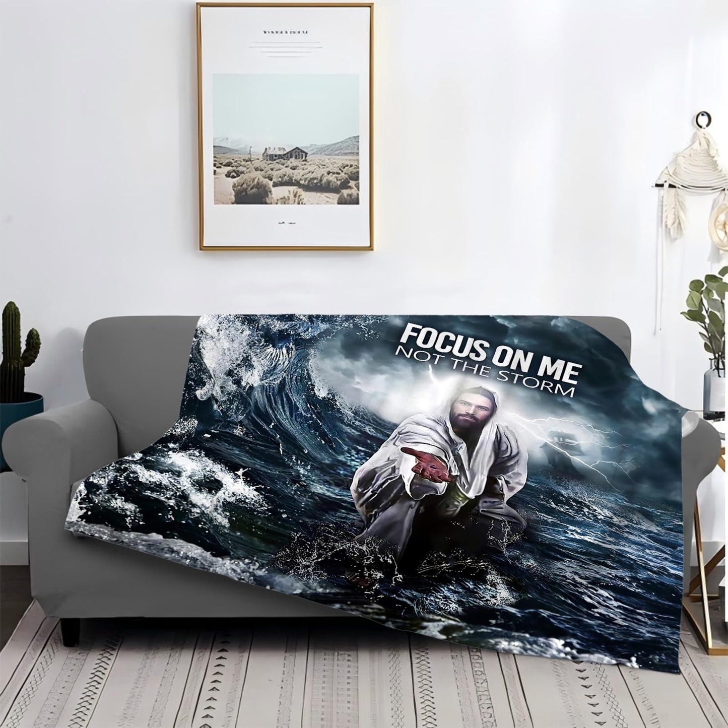 Tijuboni Christian Jesus Throw Blanket Religious Faith Gifts for Women Men Girls Boys Kids Adults Soft Flannel Fleece Blanket for Couch Sofa Bed Home Decor 40"x50"
