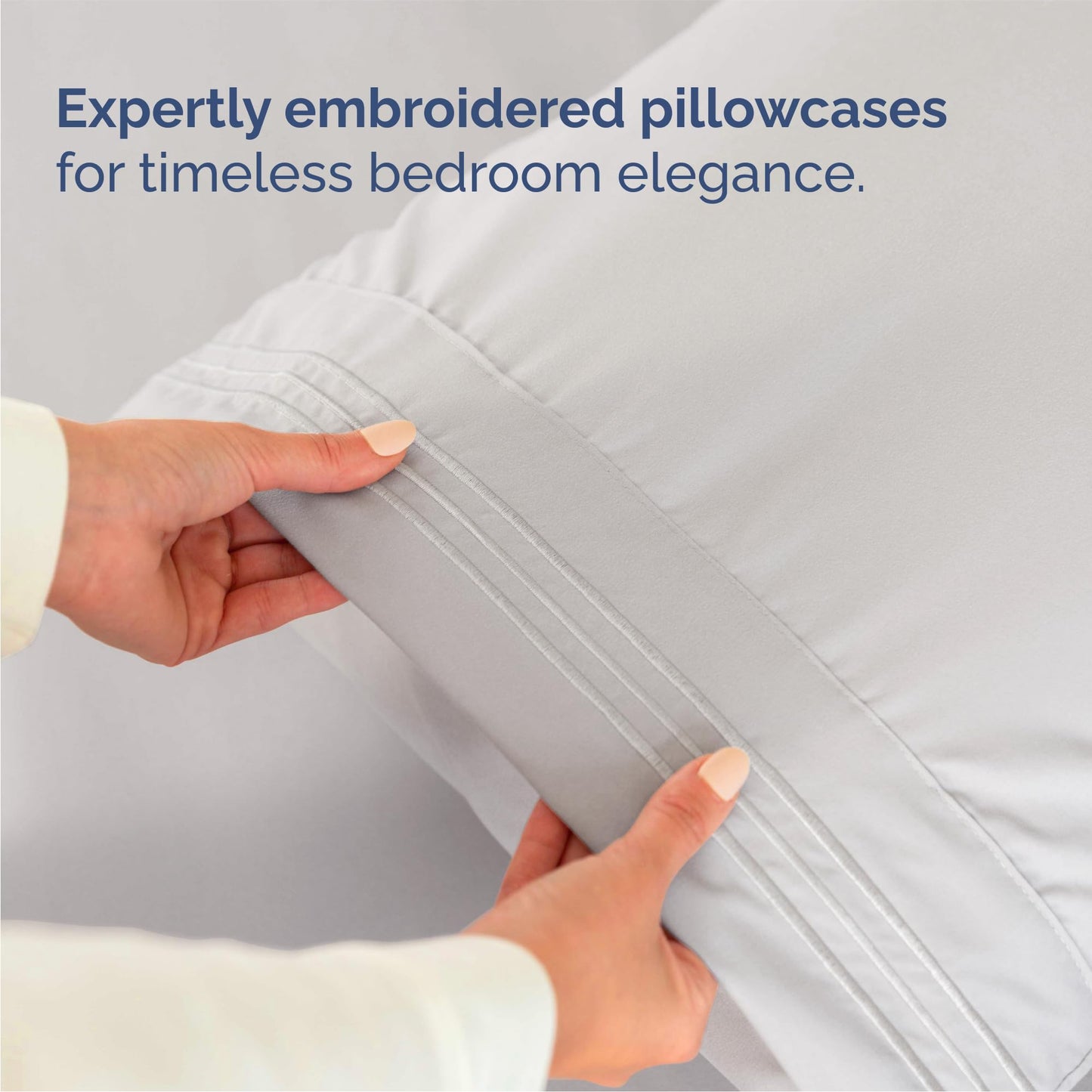Queen Size 4 Piece Sheet Set - Comfy Breathable & Cooling Sheets - Hotel Luxury Bed Sheets for Women & Men - Deep Pockets, Easy-Fit, Soft and Wrinkle Free Sheets - French Grey Oeko-Tex Bed Sheet Set