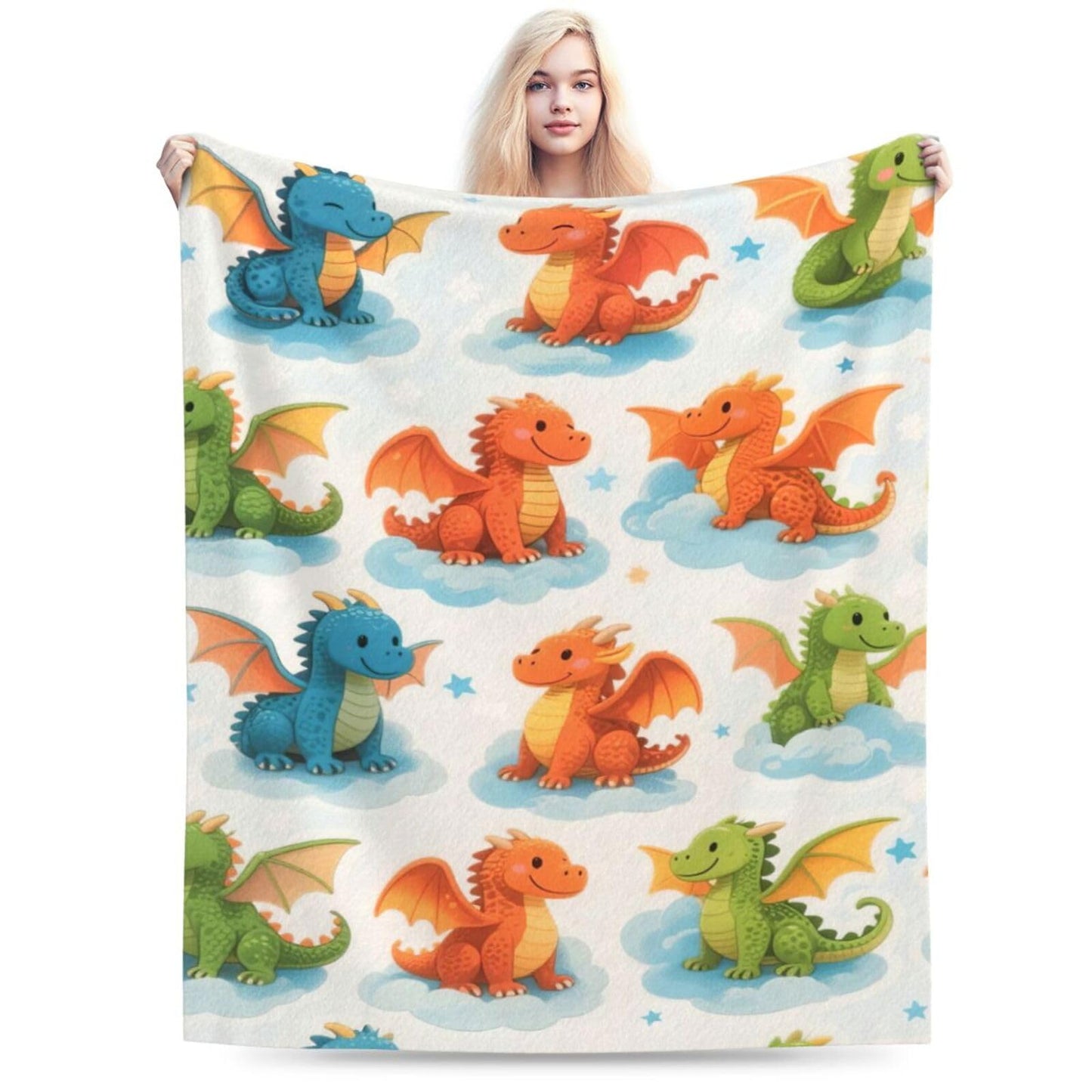 Dragon Blanket Dragon Gifts for Women Girls Cute Throw Blanket for Dragons Lover Soft Flannel Cozy Fleece Fuzzy Plush Warm Bedding Stuff for Kids Adults 40 x 50 Inch