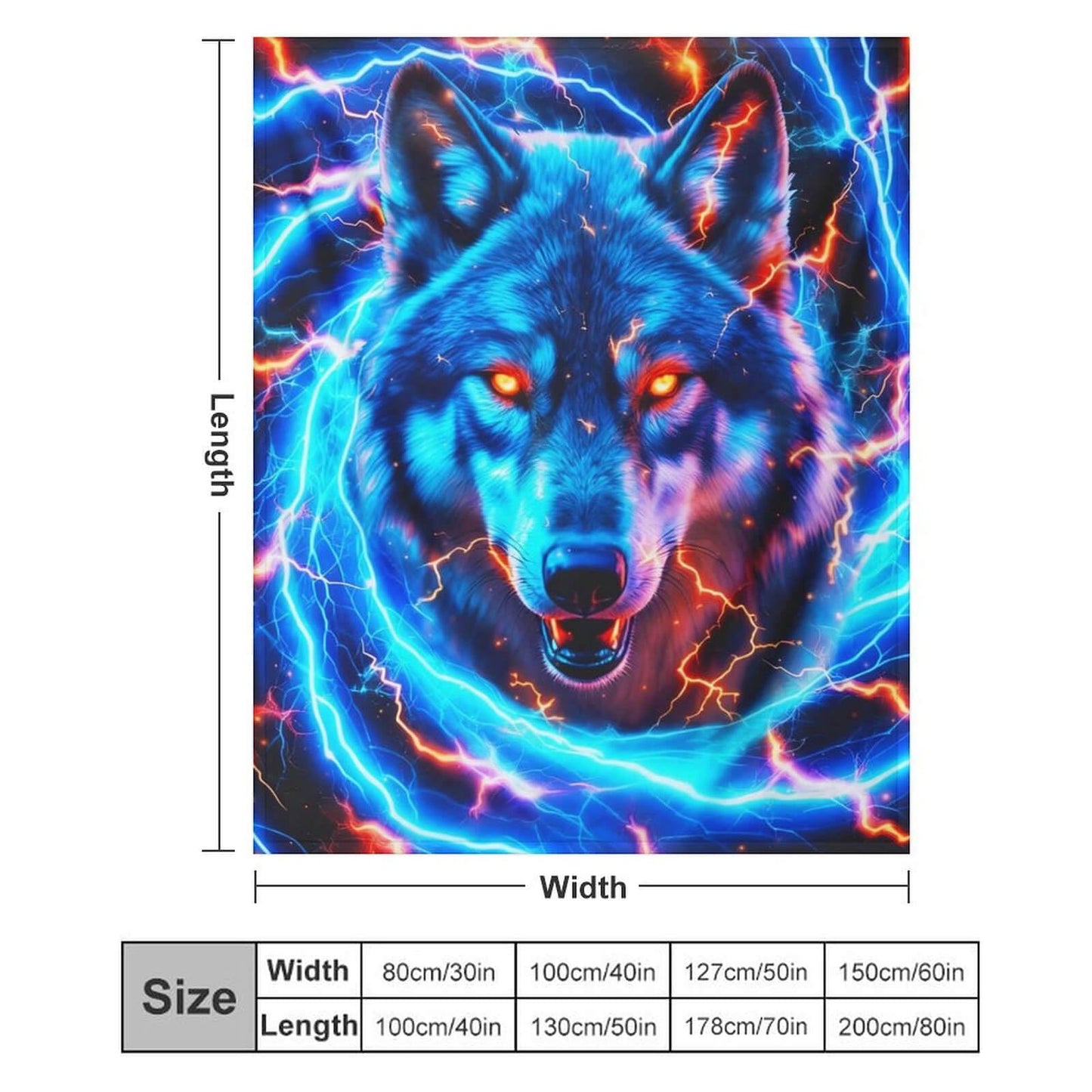BaXiCustom. Wolf Throw Blanket 50"x40" - Soft & Lightweight, Cozy for All Season Use, Warm Cute Wolf Blankets for Lap, Chair, Sofa
