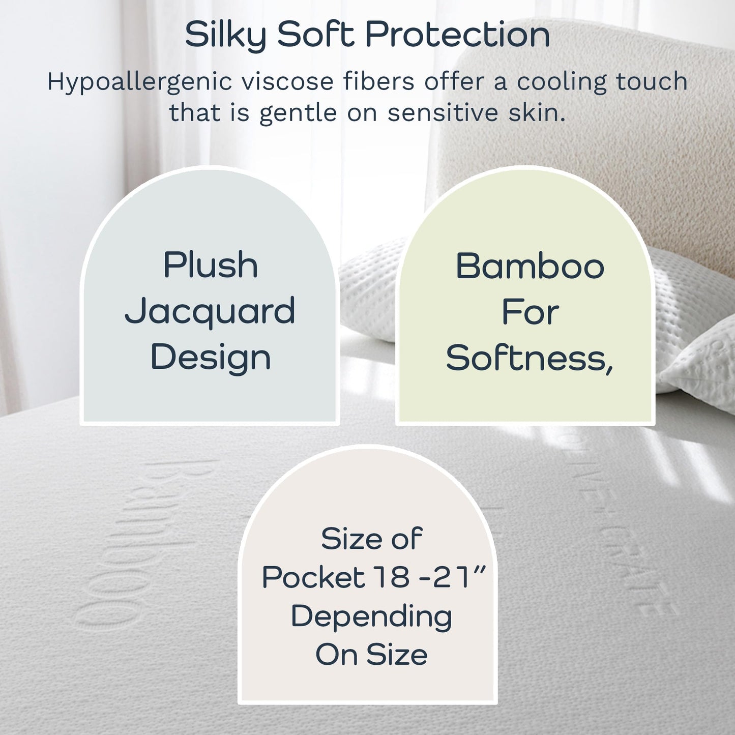 Olive + Crate 100% Viscose Bamboo Mattress Protector - Eco-Conscious Cooling Mattress Cover - Waterproof Hypoallergenic Protection - Breathable King Size Shield Against Dust & Spills