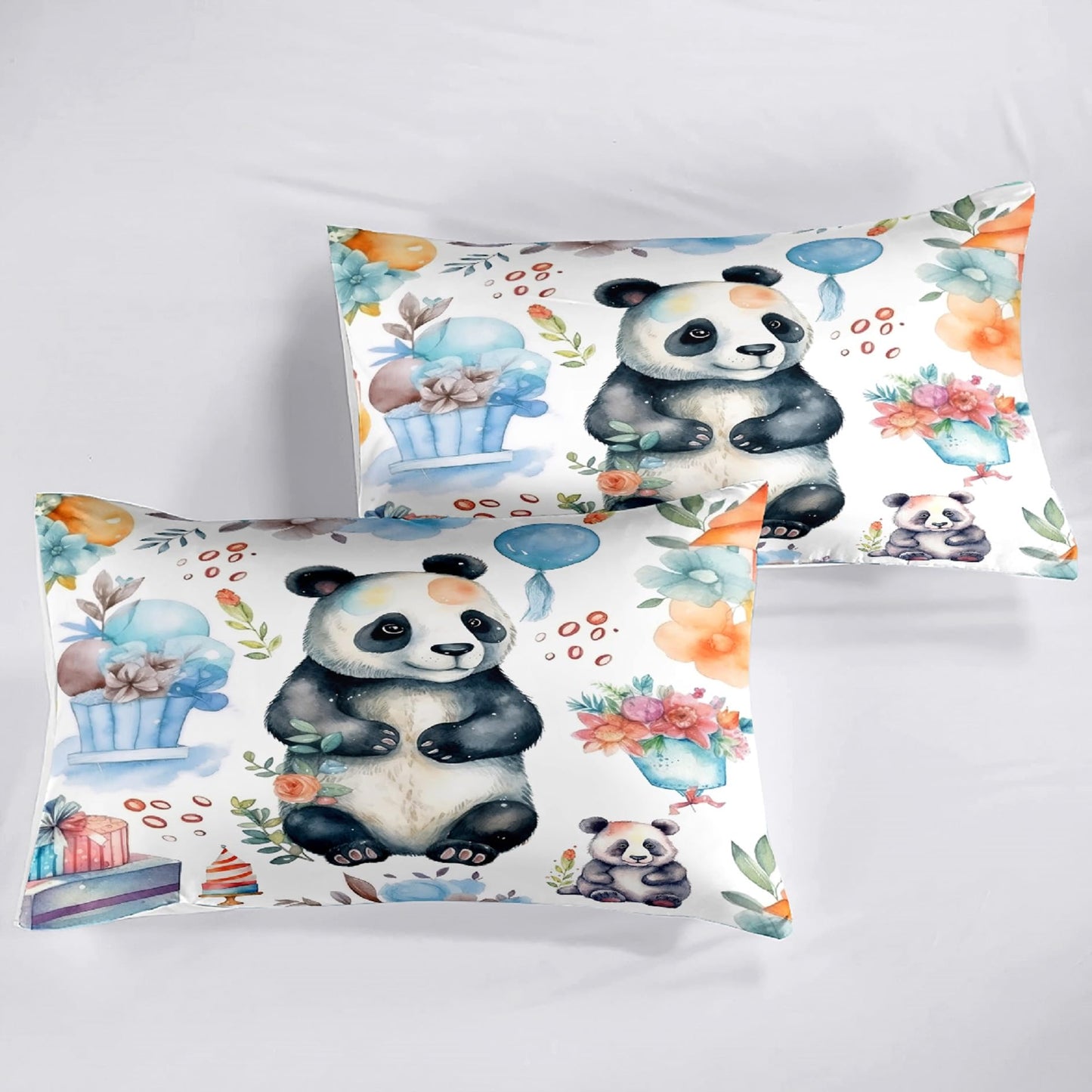 Jiospet Panda Comforter Set Full Size - Panda Bedding for Boys Girls Cute Panda Set Cartoon Pandas Print Comfort Full Bedding Set for Kids Teens, 1 Comforter+2 Pillowcases