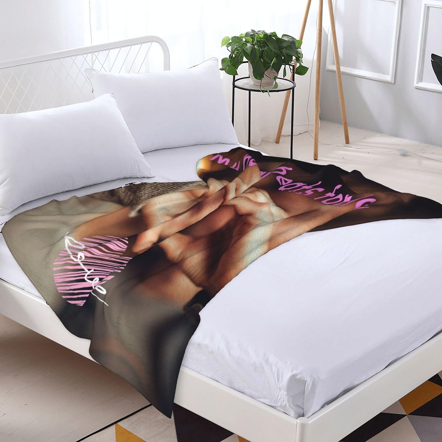 AMORVITA Custom Blanket with Picture Personalized Blanket with Photos Text Name, Customized Gifts for Women Men Mom Dad Girls Boys Baby - Birthday Christmas Father's Mother's Valentine's Day
