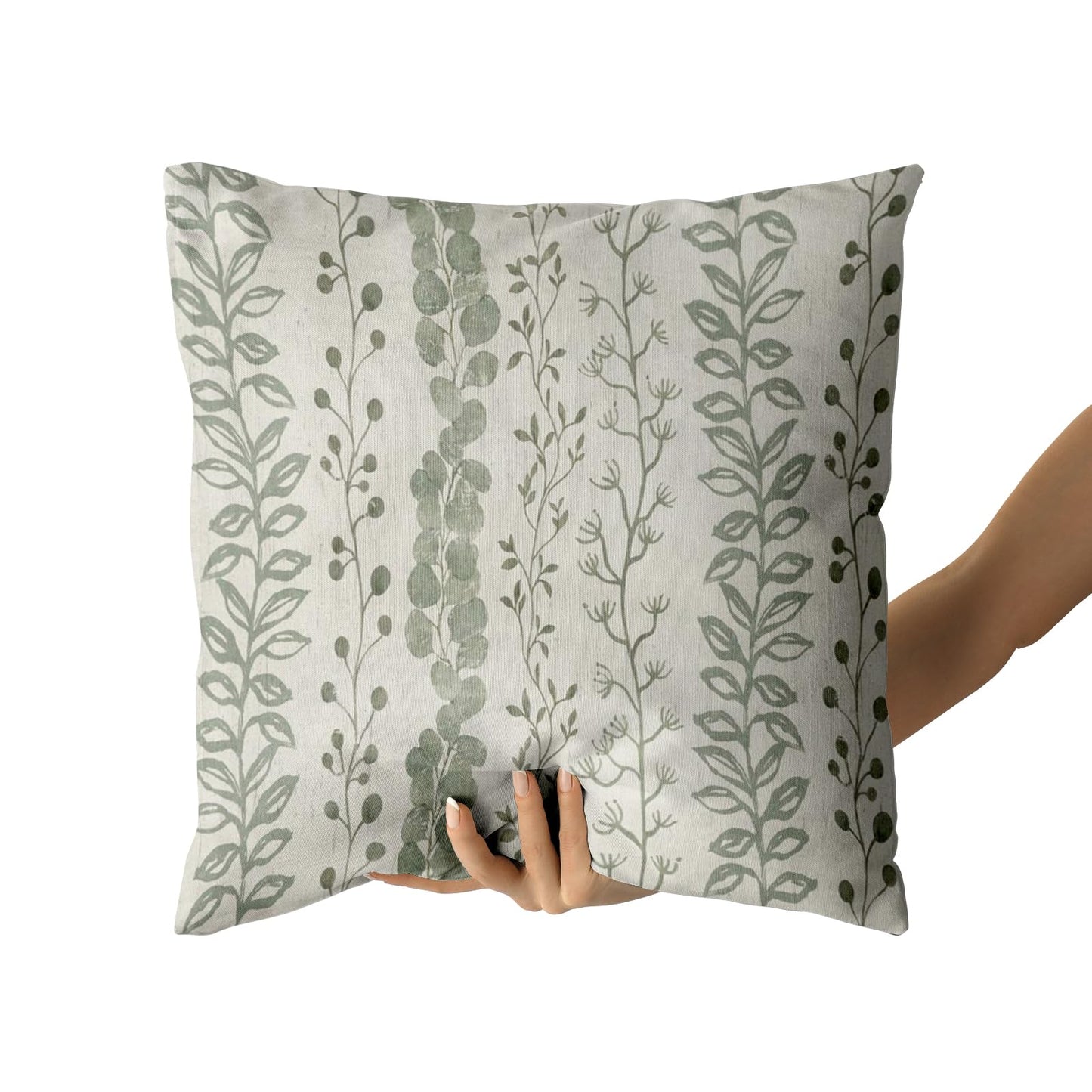 Giwawa Sage Green Leaves Pillow Covers 18x18 Inch Set of 2 Spring Summer Leaf Plants Throw Pillow Case Seasonal Botanical Decorative Square Cushion Case for Home Sofa Bed Couch Car