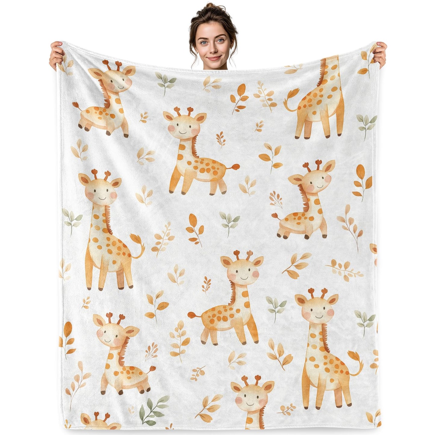 Giraffe Blanket Gifts for Kids Soft Flannel Throw Blanket with Fun Giraffe Pattern Ideal Gifts for Kids Adults Perfect for Girls Boys Animal Lovers(50x60 Inch)