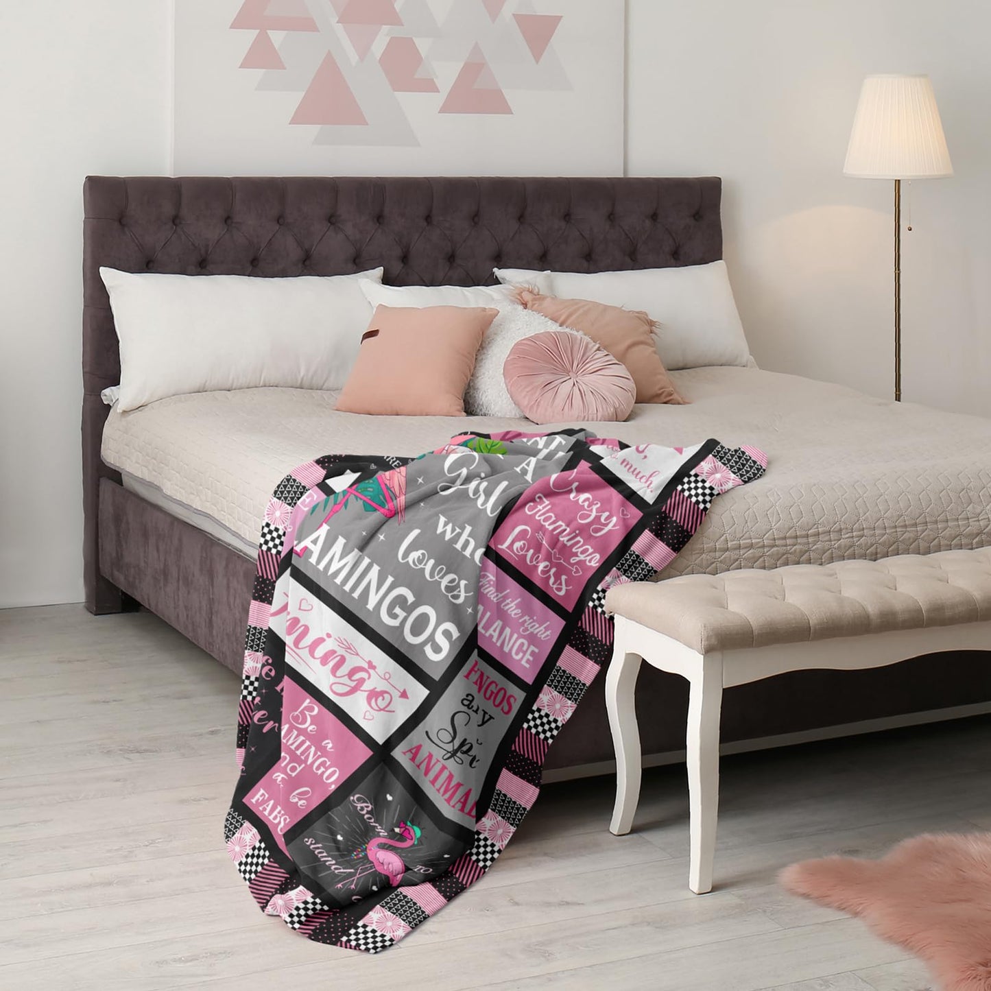 Mcurore Flamingo Gifts Blanket 50"x40", Pink Flamingo Gifts for Women Girl Unique, Flamingos Decor, Christmas Birthday Gift Ideas for Flamingos Lovers