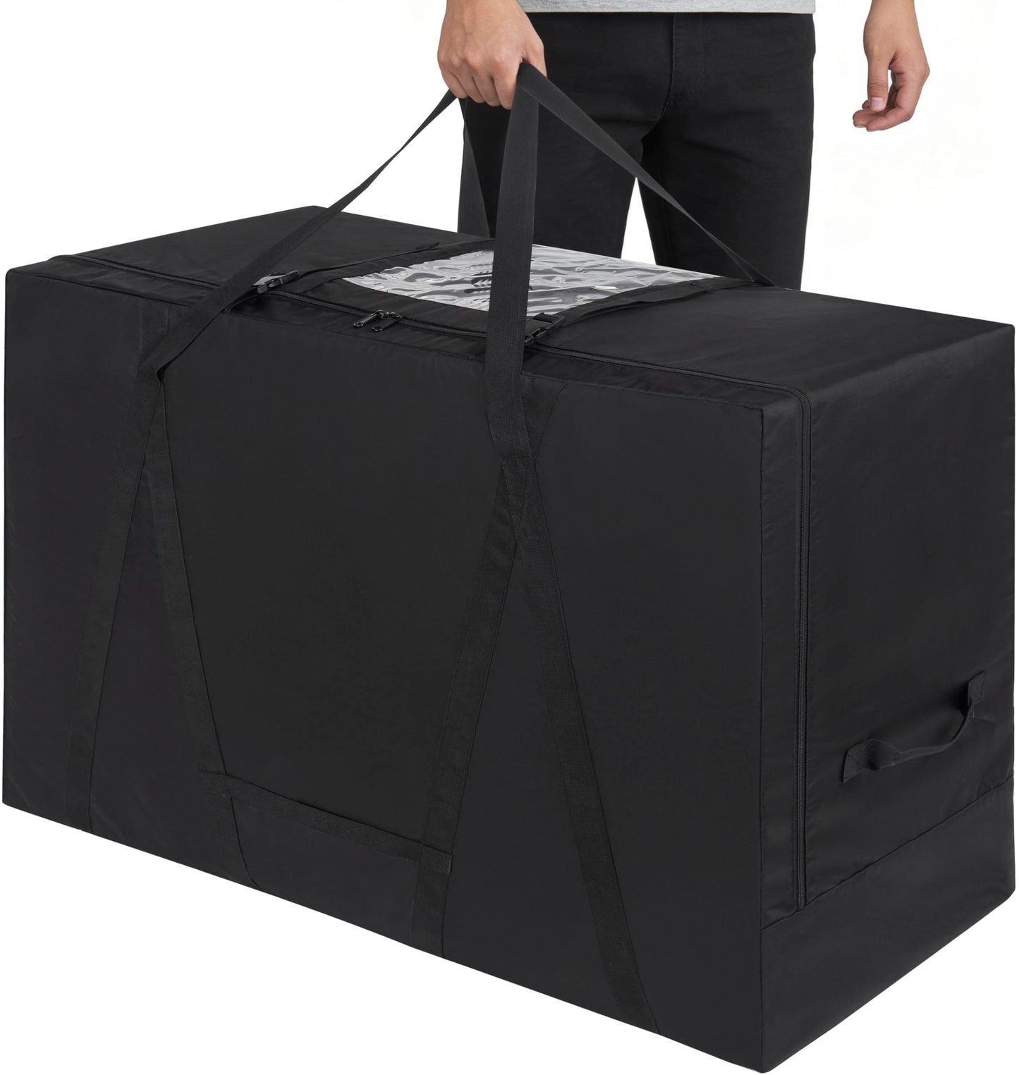 FREEAMG Folding Mattress Storage Bag, Fits 4" Twin & Twin XL Mattress 650D Oxford Cloth Trifold Memory Foam Mattress Carry Case,Portable Heavy Duty Mattress Moving Bag for Tri-Fold Guest Bed Mattress