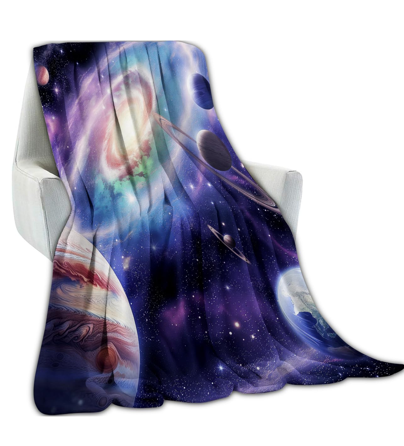 amepay Galaxy Blanket Ultra Soft Flannel Fleece Throw Blankets - Cozy & Warm for Couch, Bed, Travel - Lightweight Plush for Outdoor Stargazing 60x50 inch
