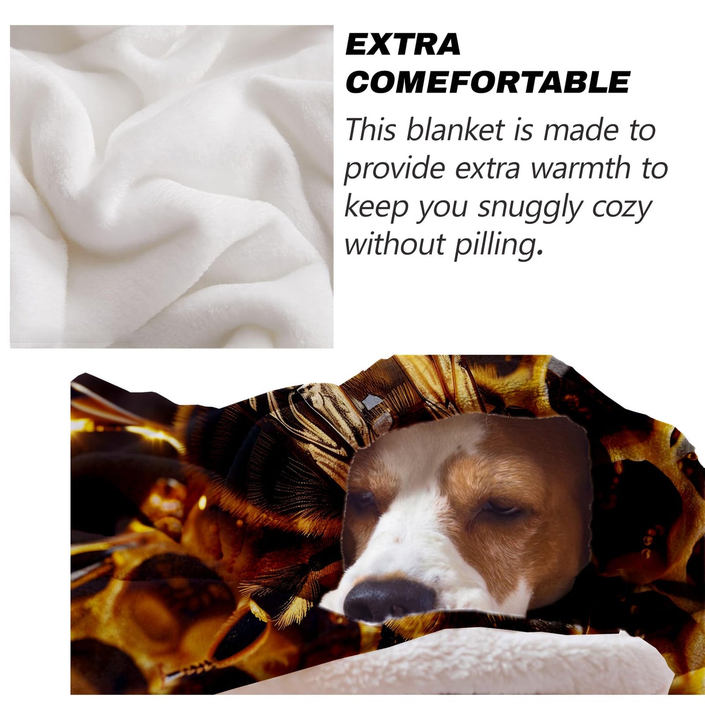 Turamurra Honey Bee Throw Blanket 50"x60", Nature-Inspired Blankets for Living Room Bedroom Decor, Warm Flannel Plush Gifts for Bee Lovers Adults Kids