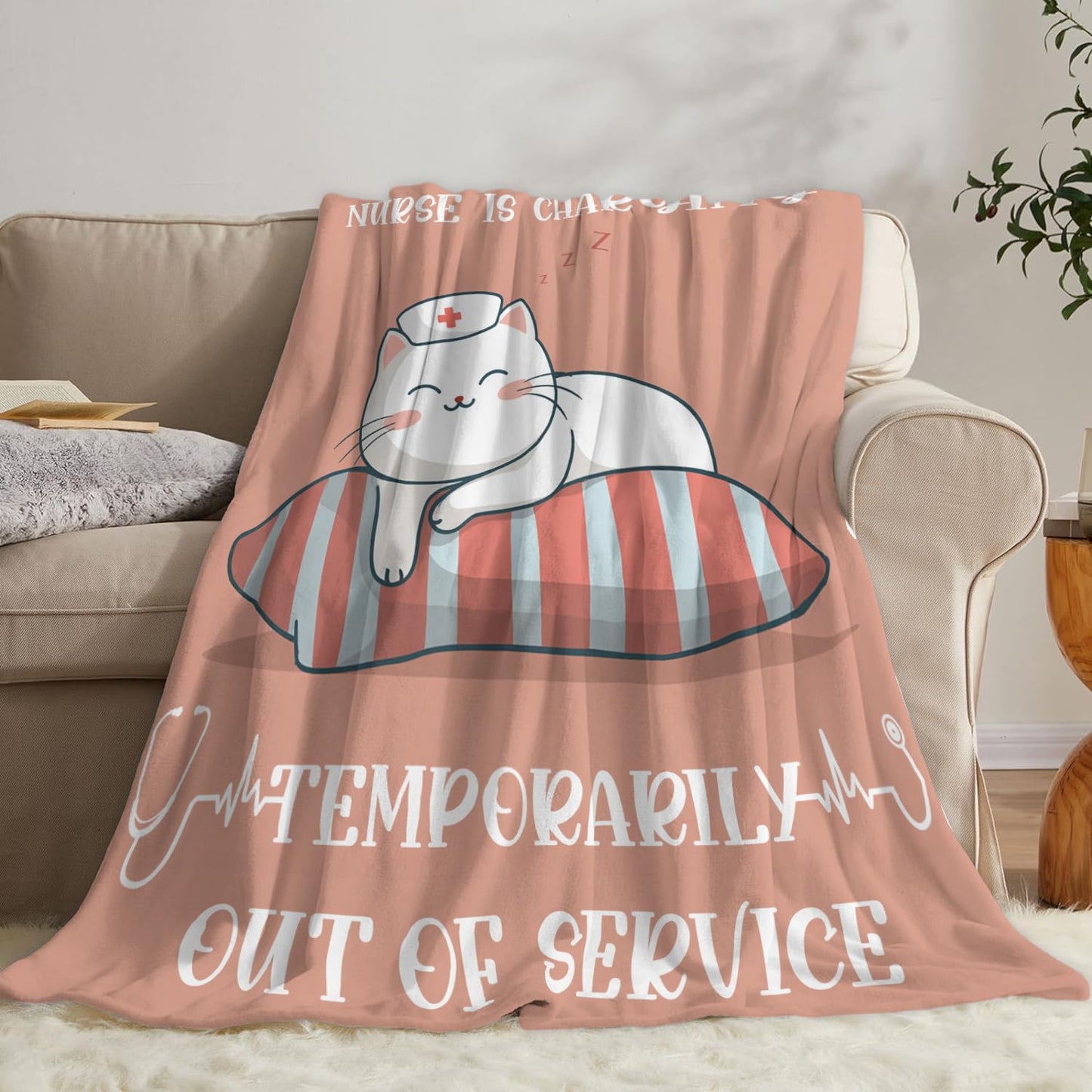 Custom Nurse Blanket Personalized Name Throw, Ultra Soft Fleece Nursing Gift for Women and Healthcare Workers, Cozy Appreciation Present, Multiple (Design 04)