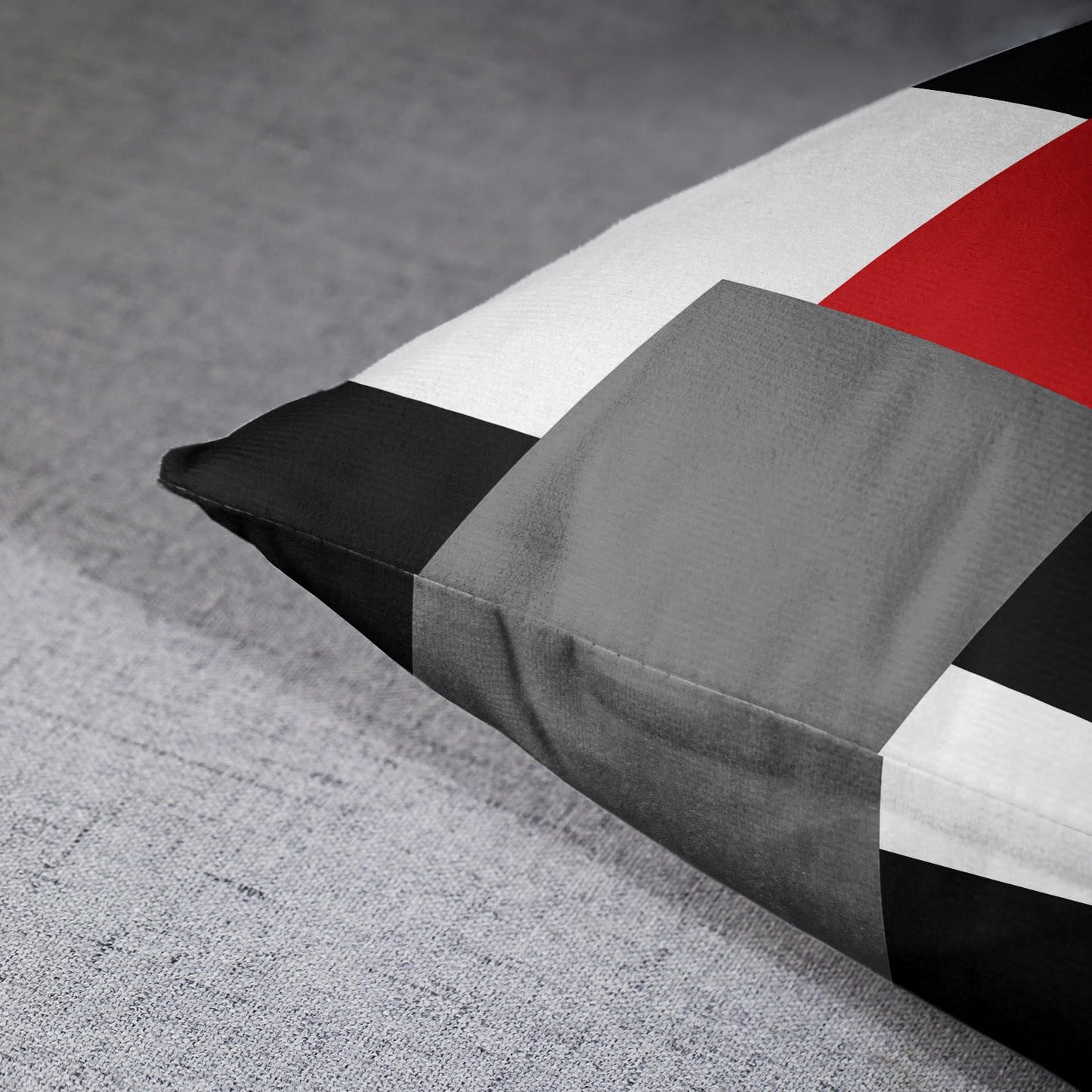 Emvency Set of 2 Red Black and Grey Throw Pillow Covers Geometric Modern Abstract Painting Decorative Pillow Cases Home Decor Standard Rectangle 12x20 Inches Pillowcases