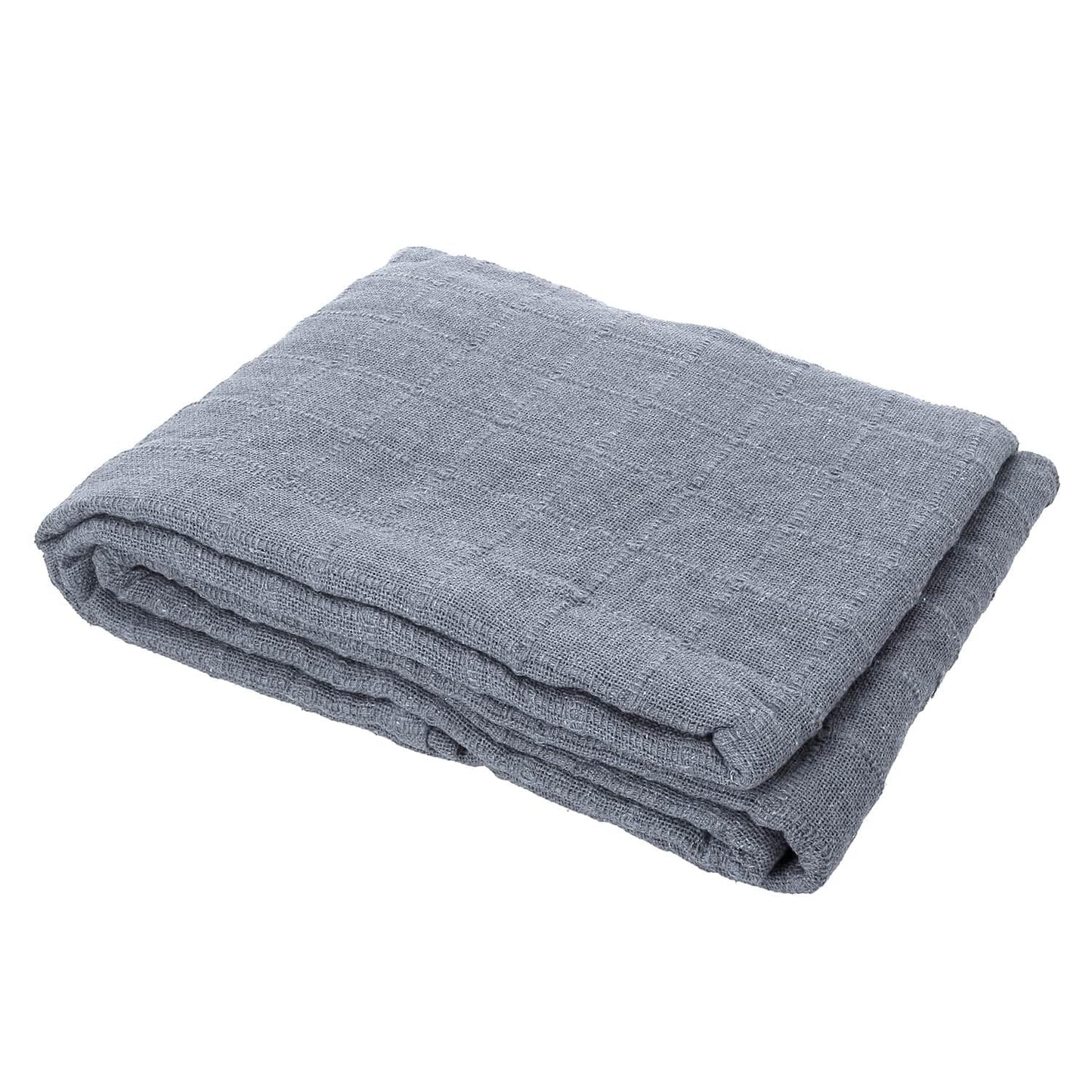 100% Cotton Gray Throw Blanket Woven Checker Pattern Super Soft Breathable Lightweight 68x90 inches Birthday