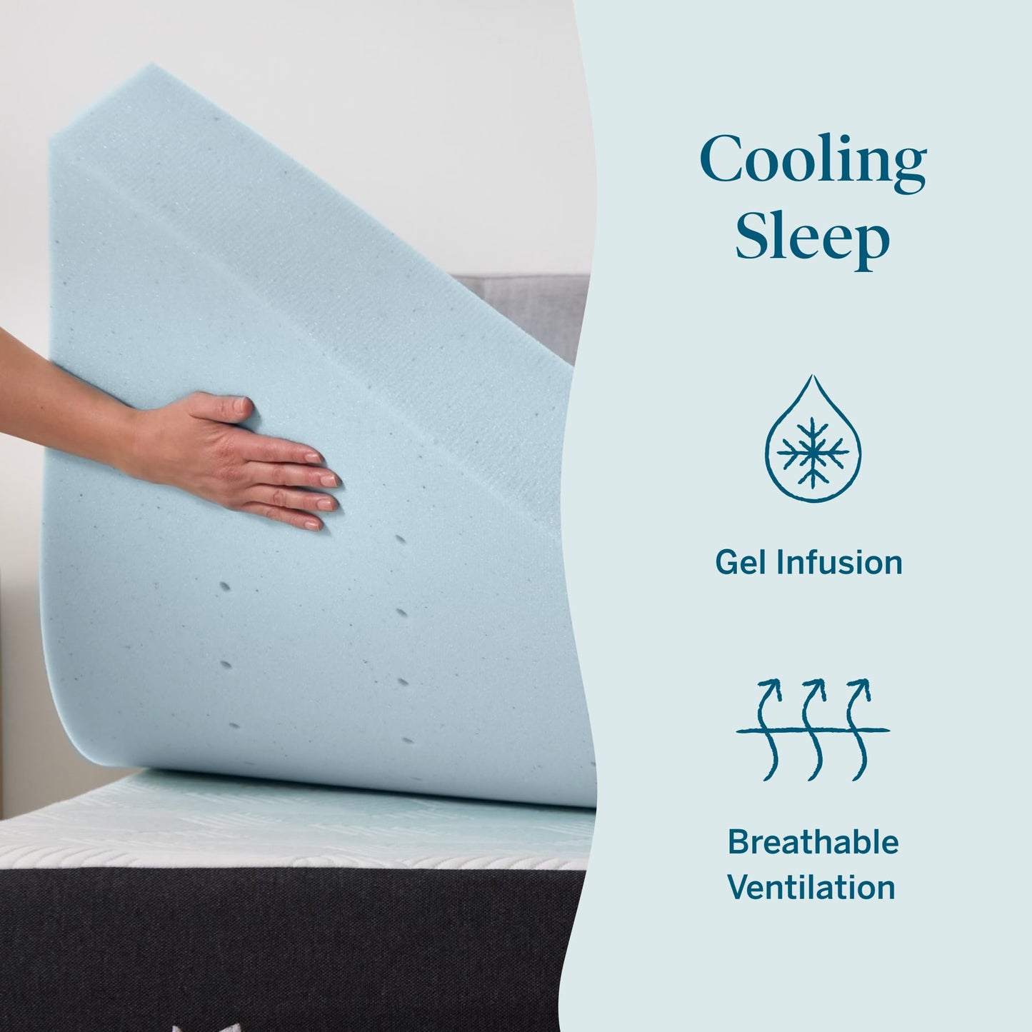 Lucid 4 Inch Memory Foam Mattress Topper, King Size – Cooling Gel Bed Topper – Preassure-Relieving Ultra Plush Feel – Ventilated Breathable Design – CertiPur Certified - Dorm Room Essentials