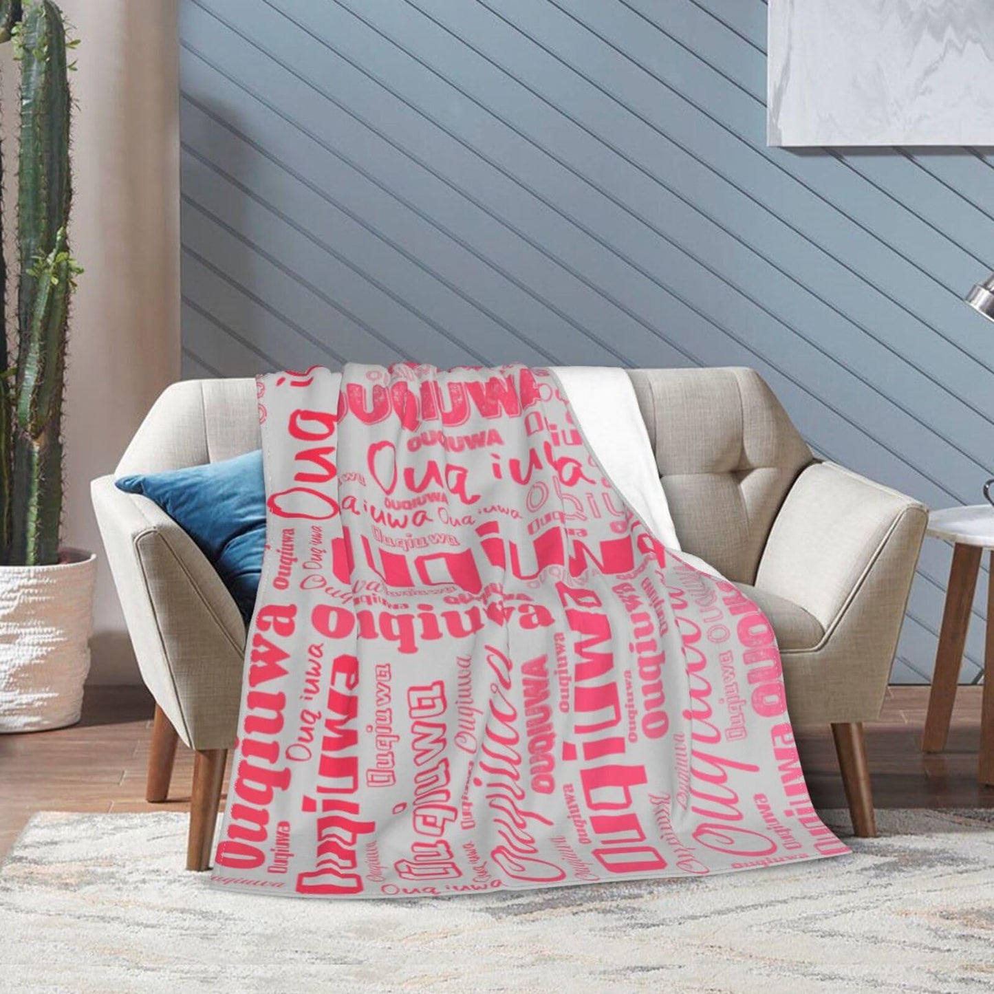 Personalized Blankets with Name Customized Throw Blanket Soft Lightweight Flannel Fleece Blanket 50"X40" for Bed Sofa Couch Camping Travel