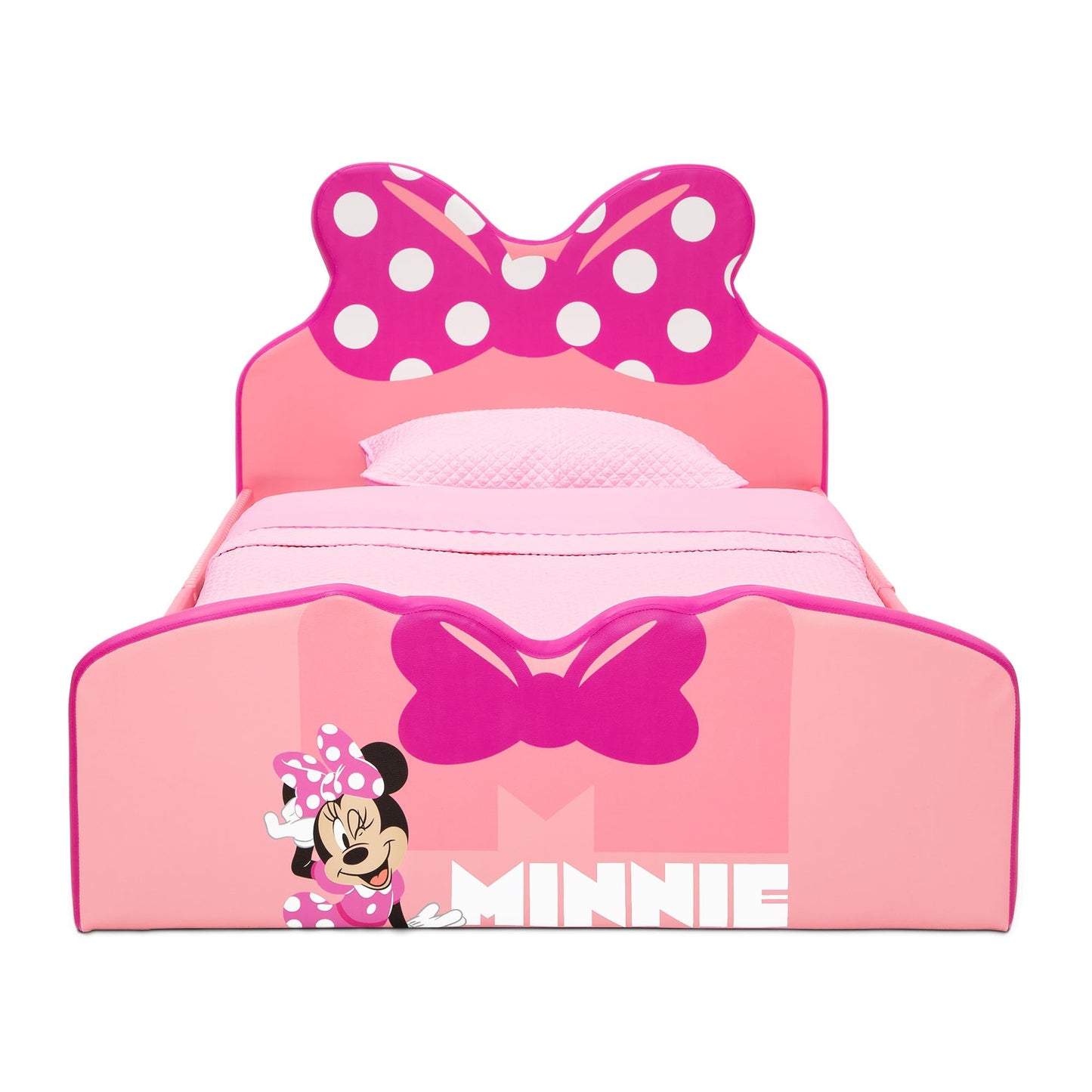 Delta Children Disney Minnie Mouse Upholstered Twin Bed, Pink