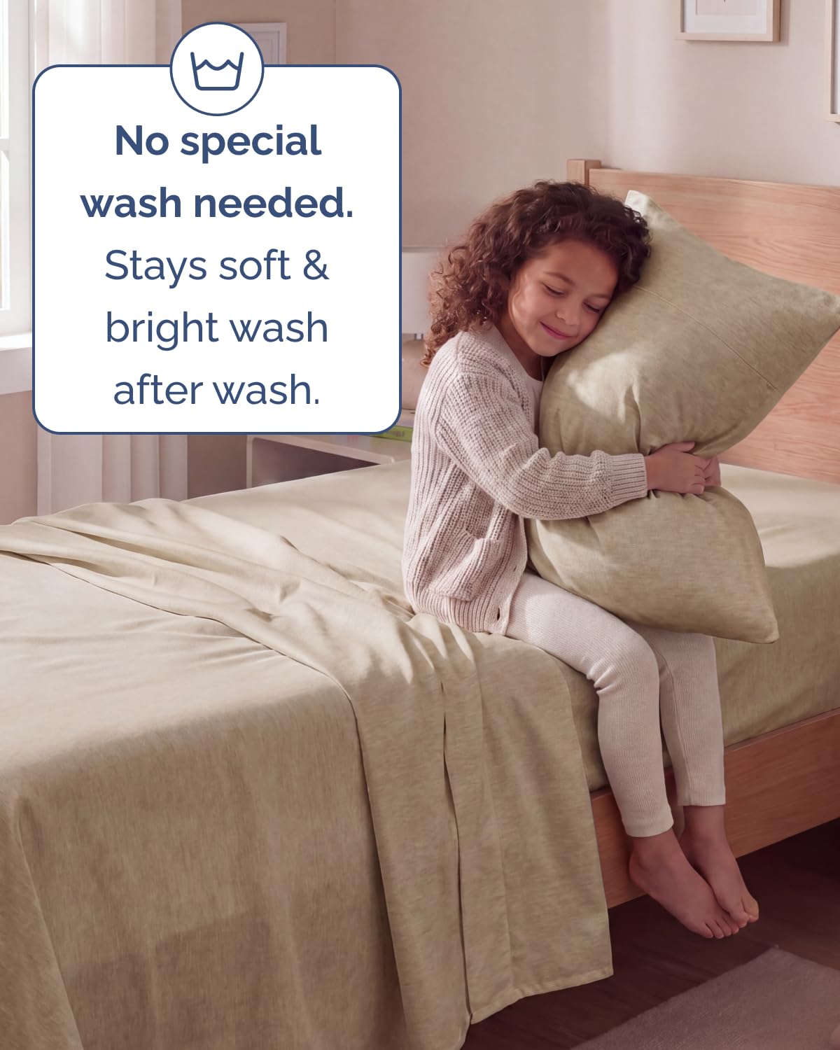 Twin Size 3 Piece Sheet Set - Comfy Breathable & Cooling Sheets - Hotel Luxury Bed Sheets for Women & Men - Deep Pockets, Easy-Fit, Soft & Wrinkle Free Sheets - Heathered Beige Oeko-Tex Bed Sheet Set