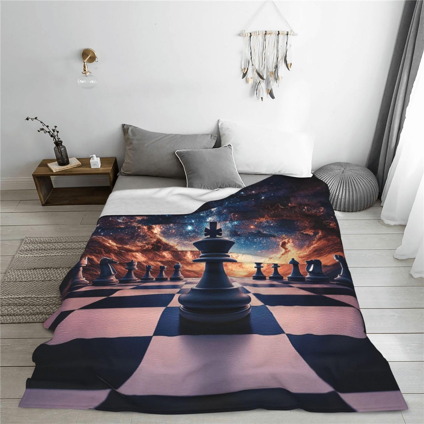 Uphomart Chess Gifts Blanket, Chess Throw Blankets, Stuff Gift for Men Boys Women Girls Lover Adult Cozy Fleece Flannel Bedding Plush for Couch Sofa Bed Decor 40"X50"