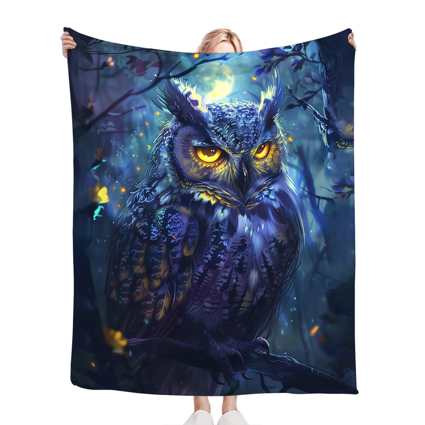 Tijuboni Owl Throw Blanket Owl Gifts for Girls Boys Women Men Kids Adults Soft Flannel Fleece Blanket for Couch Sofa Bed Home Decor 40"x50"
