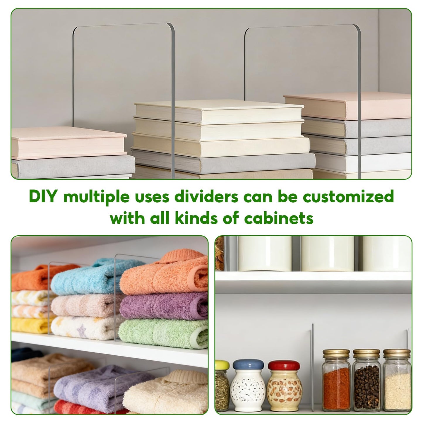 slderzgu Thickened Closet Shelf Dividers Closet Shelf Organizers and Storage Acrylic Shelf Dividers for Closet Organization 6-Pack Clear Acrylic Dividers for Shelves Clothes Towel Adjustable Space