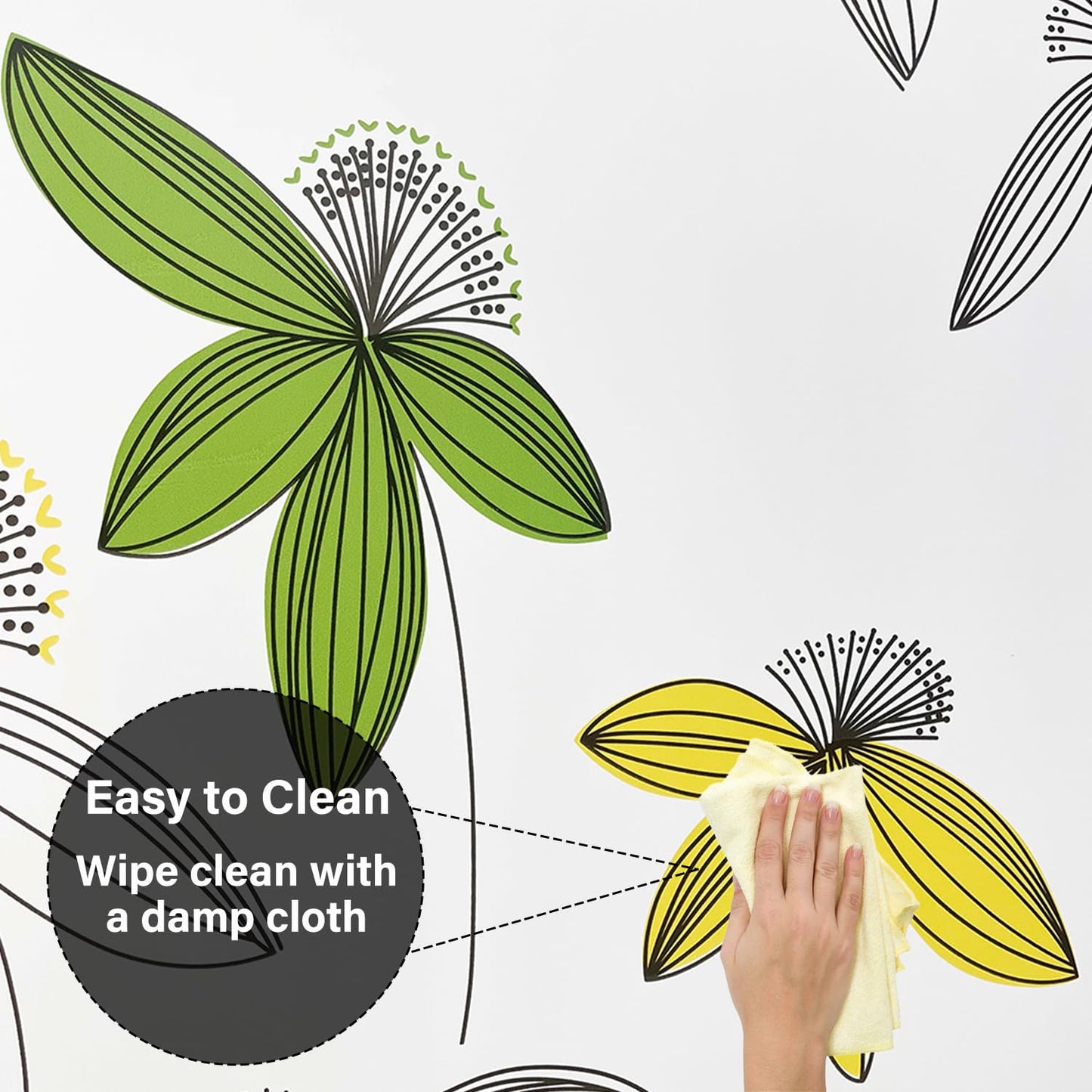 Myratts Plastic Shower Liner - Premium PEVA 6G Thickened Shower Curtain Liner with Rustproof Grommets and 3 Weighted Magnets, Waterproof Shower Curtain for Bathroom(Floral)