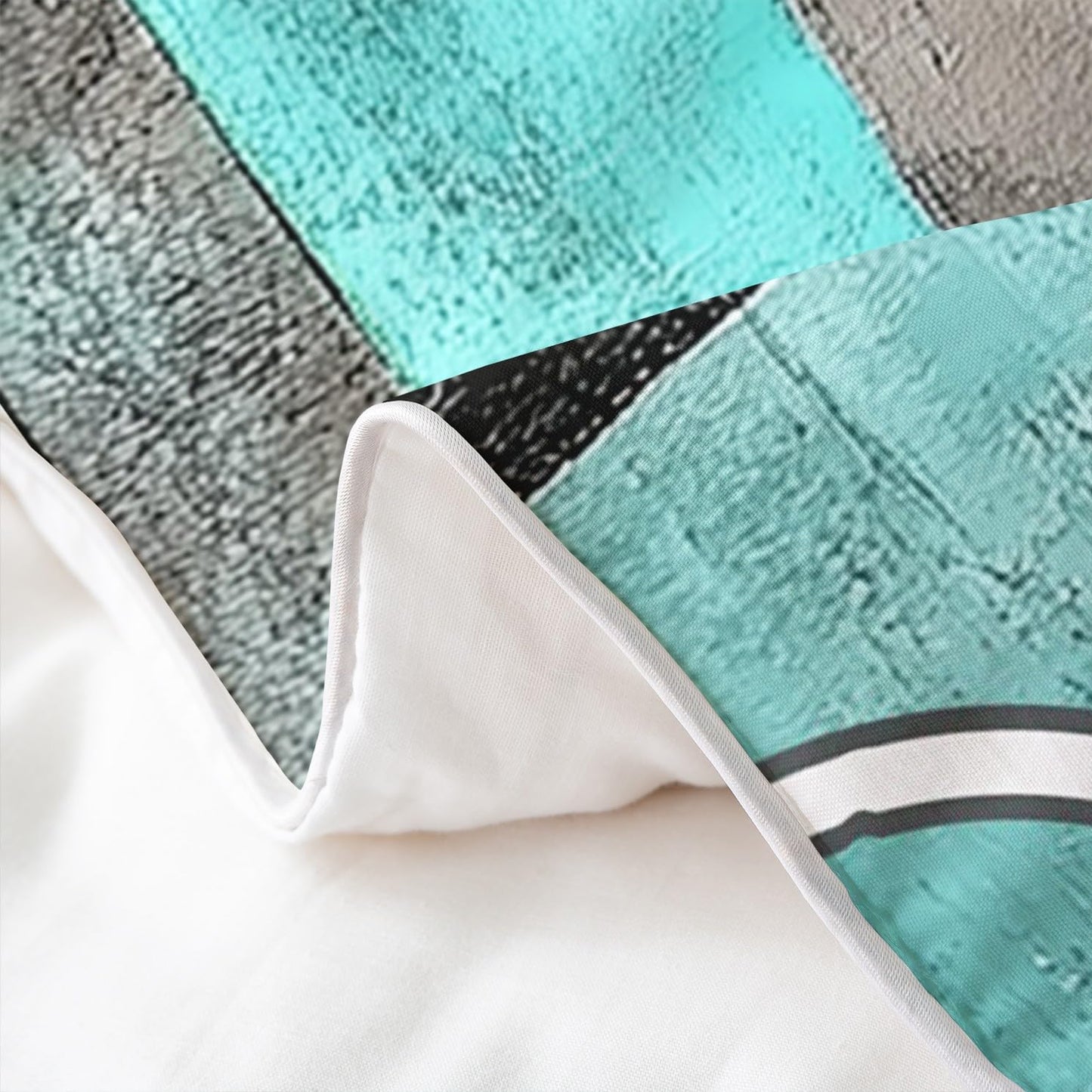jejeloiu Shallow Green Circle Duvet Cover 100% Cotton King Size Kids Abstract Geometric Comforter Cover for Boys Girls Teens Stripe Line Bedding Set Breathable Soft Room Decor
