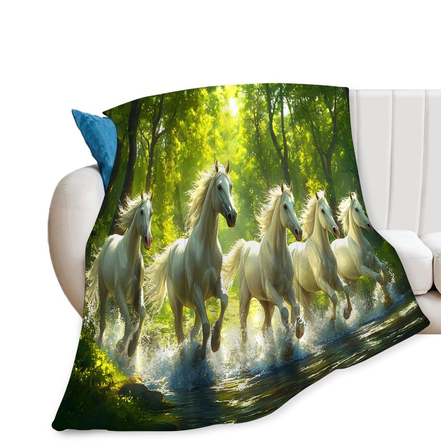 Tijuboni Horses Throw Blanket Horse Gifts for Girls Boys Women Men Kids Adults Soft Flannel Fleece Blanket for Couch Sofa Bed Home Decor 40"x50"