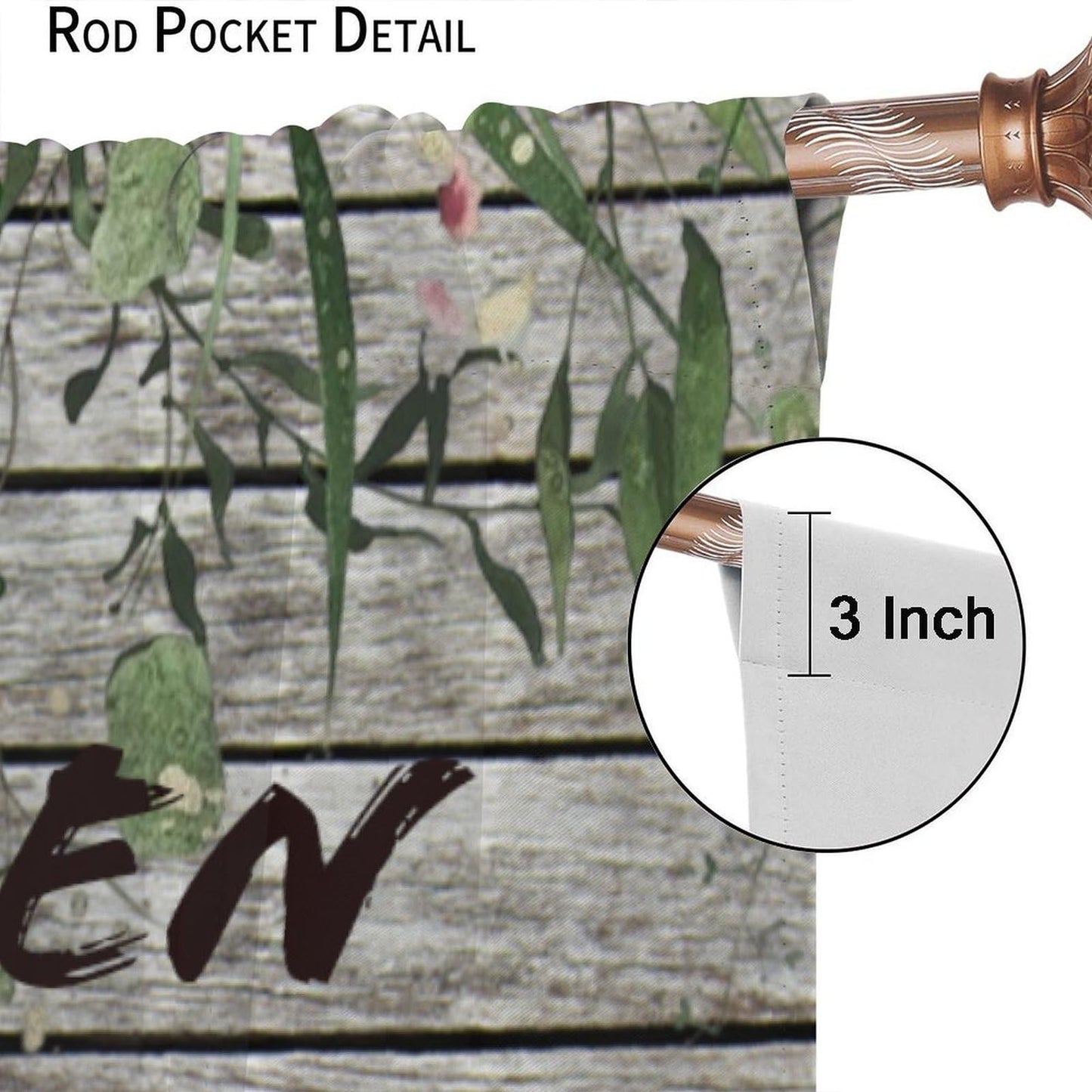 Farmhouse Kitchen Curtains Rustic Kitchenware Colourful Rustic Nature Botanical Chef Cutlery Spoon Cooking Rod Pocket Window Treatments for Living Room Bedroom 2 Panel Set 41" x 45" (No Blackout)
