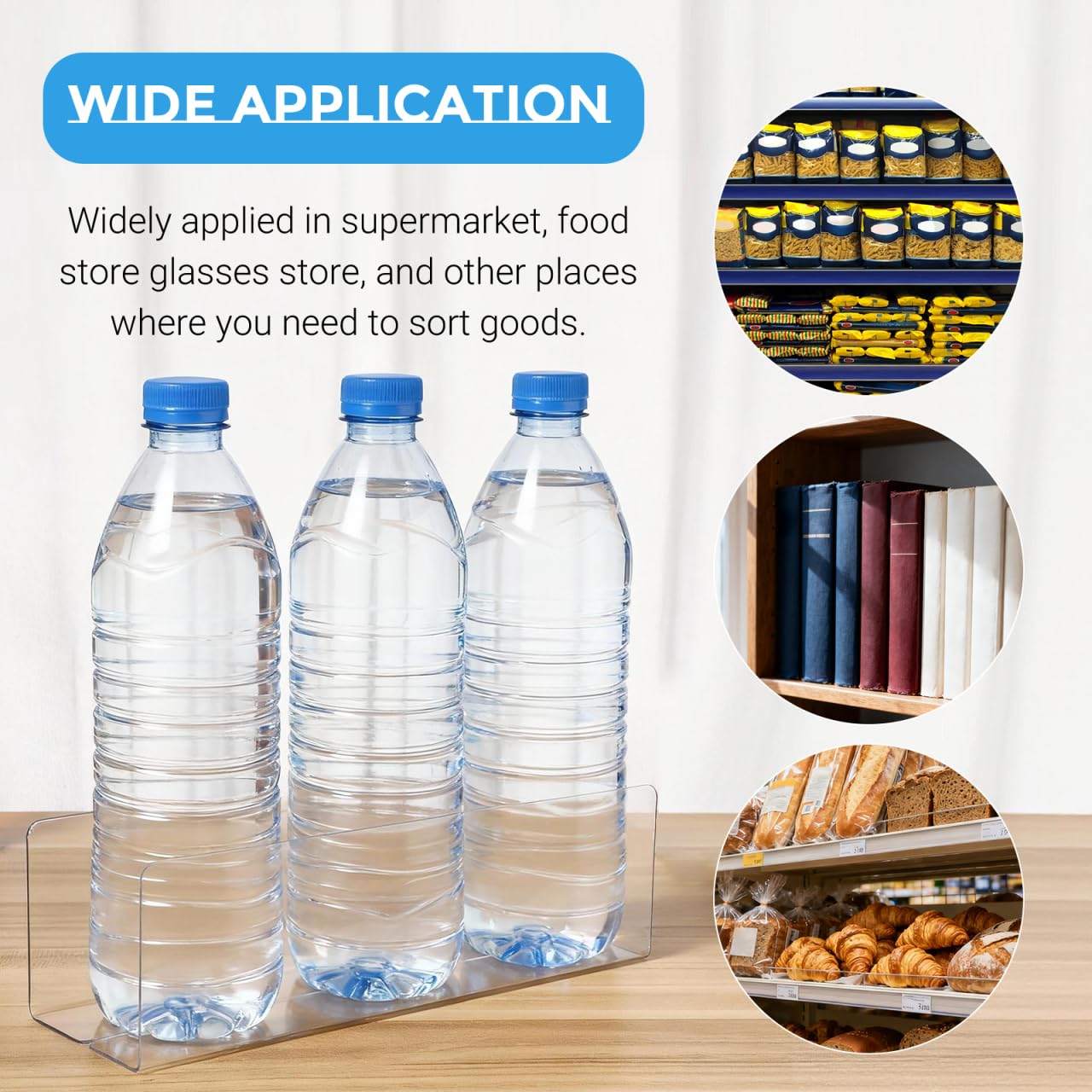 iplusmile 6Pcs Clear Shelf Dividers for Closet Organization, Acrylic L Shape Separator Clapboard Organizer Vertical Tray for Storage Book, Clothes, Bag, and Purse