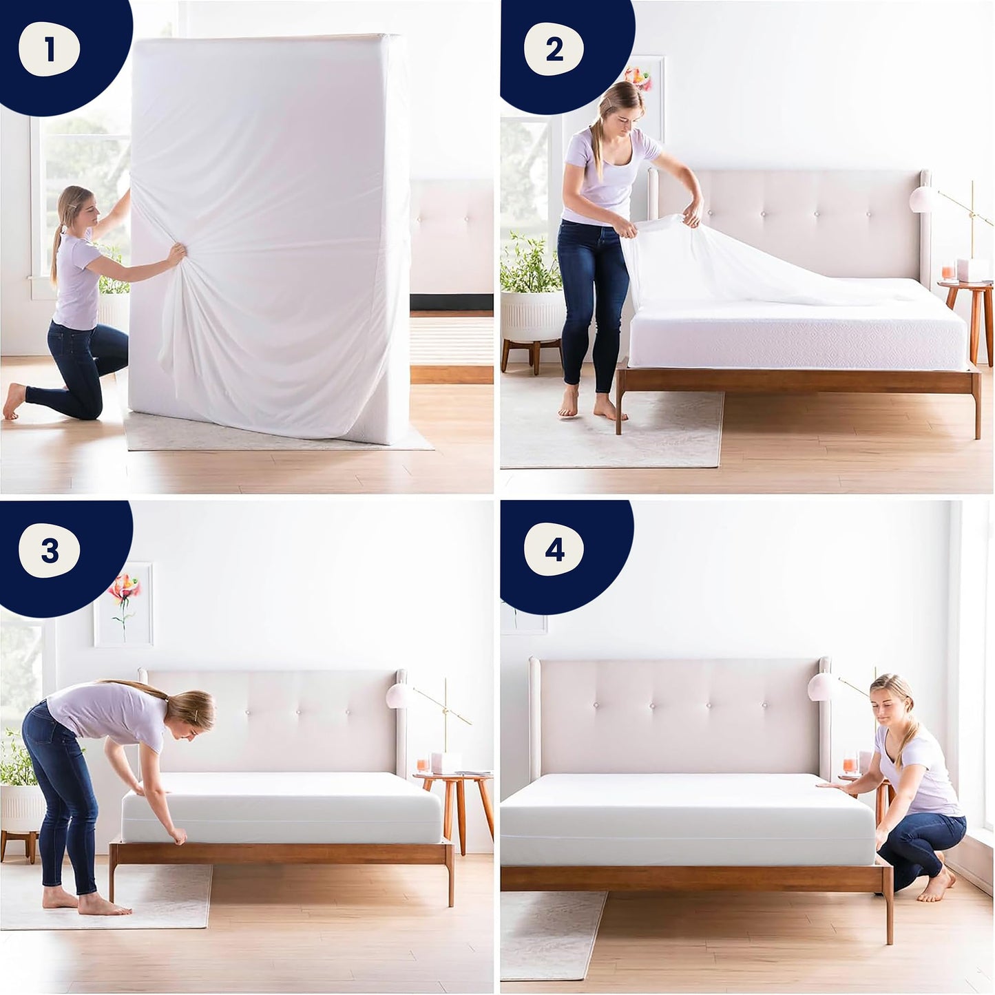 Full Mattress Protector Encasement with Zipper – Waterproof Mattress Protector Full Size – Soft, Breathable & Noiseless Zippered Mattress Cover – Fits Up to 12”