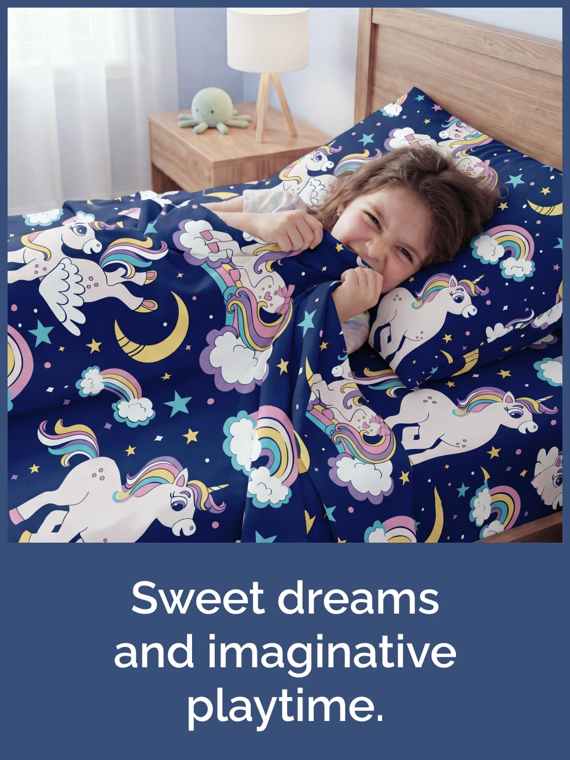 CGK Unlimited Kids Magic Unicorns Twin 3 Piece Sheet Set - Boys, Girls, Teens, Toddler - Easy Fit Deep Pockets - Soft, Cooling & Breathable Sheets - Cute, Cozy, Fade & Wrinkle Free - Machine Washable
