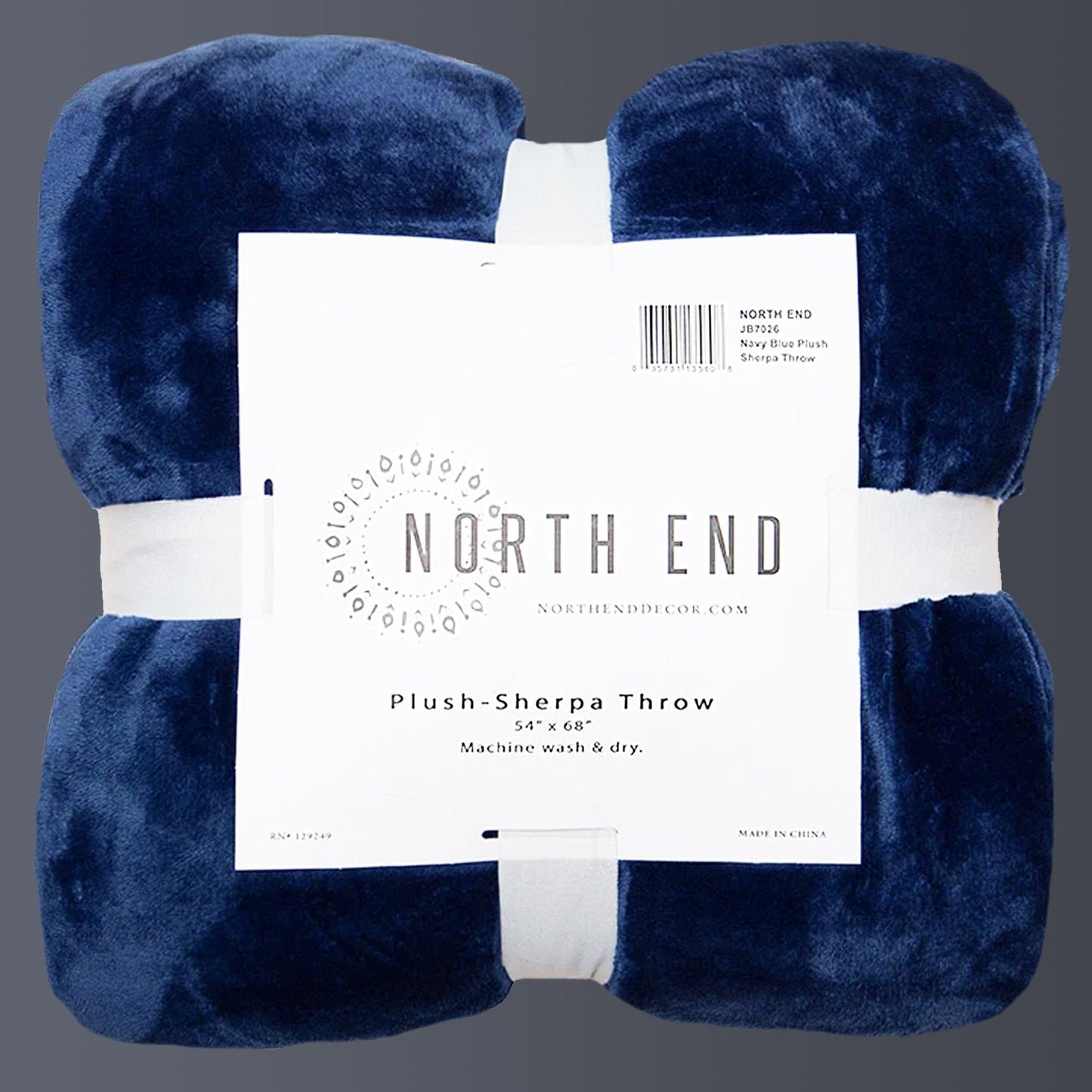 Carstens, Inc. Ultra Premium Super Soft Plush Sherpa Fleece Oversized Throw Blanket 54" x 68", Navy Blue