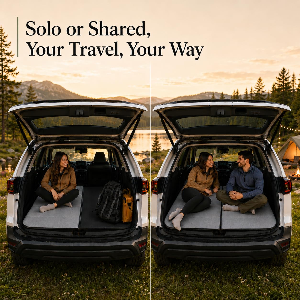 MGRFTOX Car Mattress for Subaru Forester 2019-2024 Non-Inflatable Car Camping Mattress, Foldable Trunk Sleeping Pad with Split Design, Portable Car Bed for Road Trips, Camping, Travel