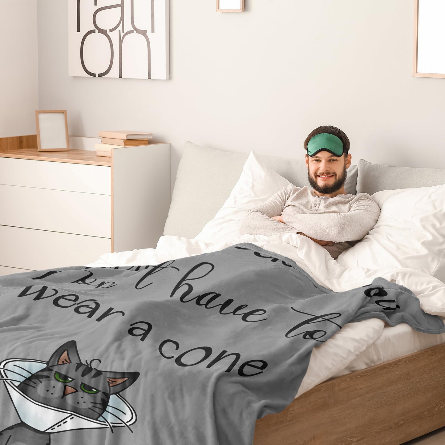 Get Well Gifts for Women/Men After Surgery, Sympathy Gift, Get Well Soon Blanket 50"X60", Feel Better/Surgery Recovery Gifts for Women, After Surgery Gifts, at Least You Dont Have To Wear A Cone Throw