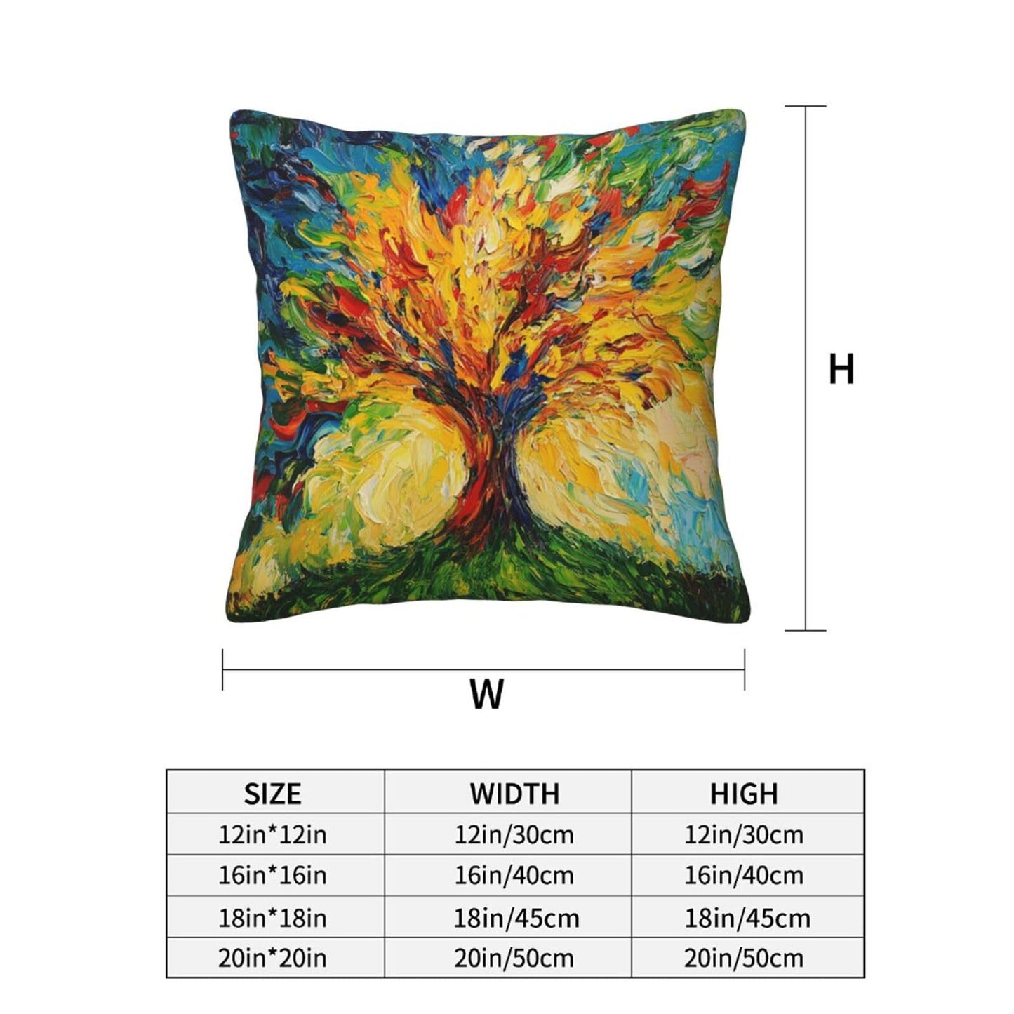 Guiteinyi Tree Throw Pillow Covers 18x18 Set of 2 Square Pillow Case for Home Decorative Sofa Couch Bedroom Living Room