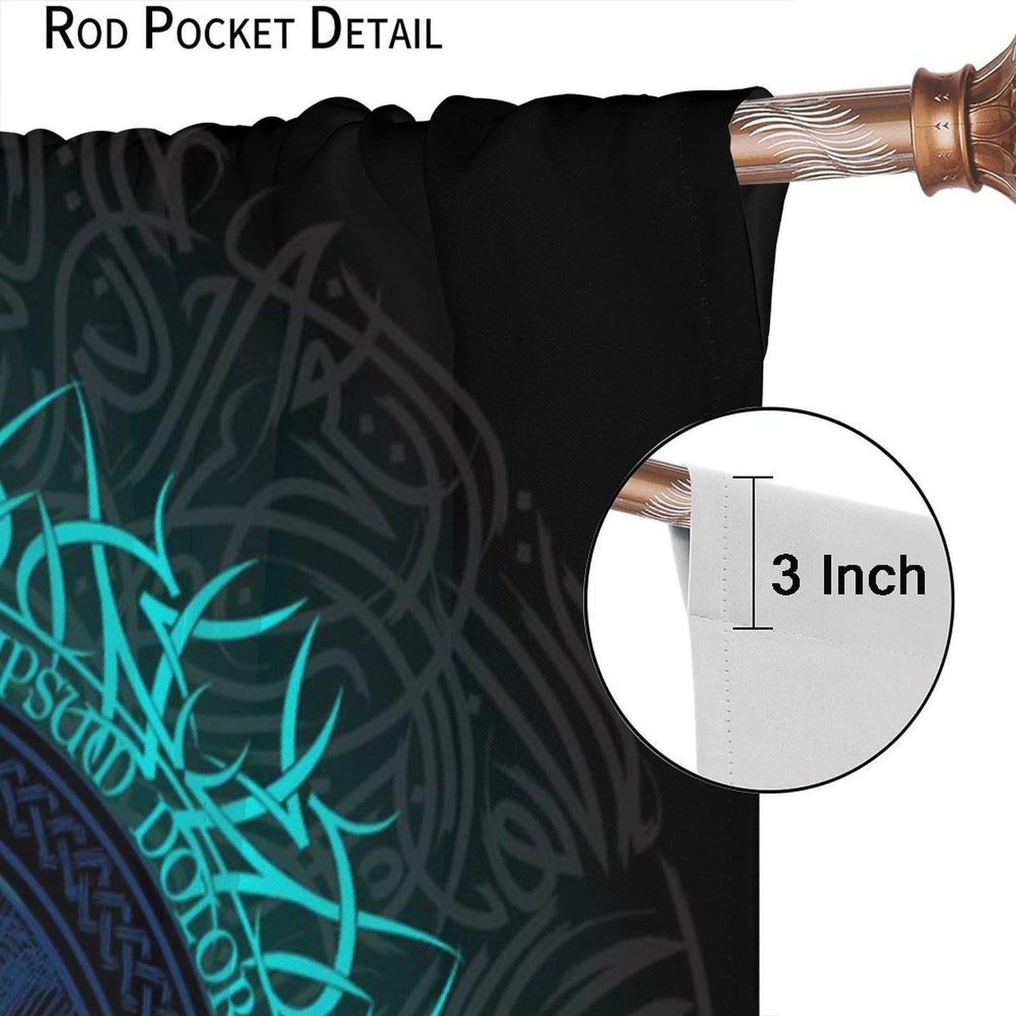 Norse Viking Theme Curtains, Abstract Ancient Vikings Pirate Boat Mystical Nautical Symbol Rod Pocket Window Drapes, for Bedroom Living Room 42" W X 45" L (Decorative)