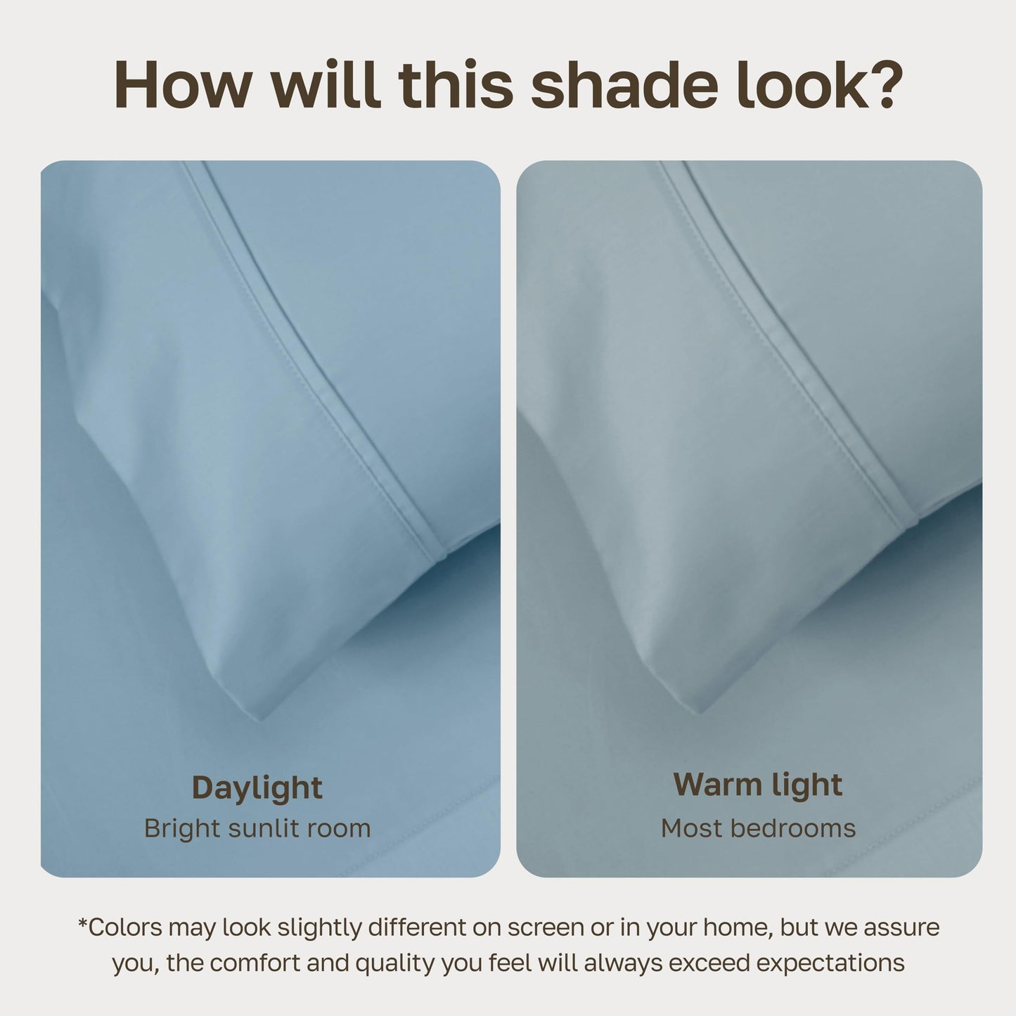 California Design Den Standard Queen Size Pillowcase Set - 400 Thread Count, 100% Cotton Sateen, Set of 2 Pillow Covers, Soft and Breathable - Sky Blue