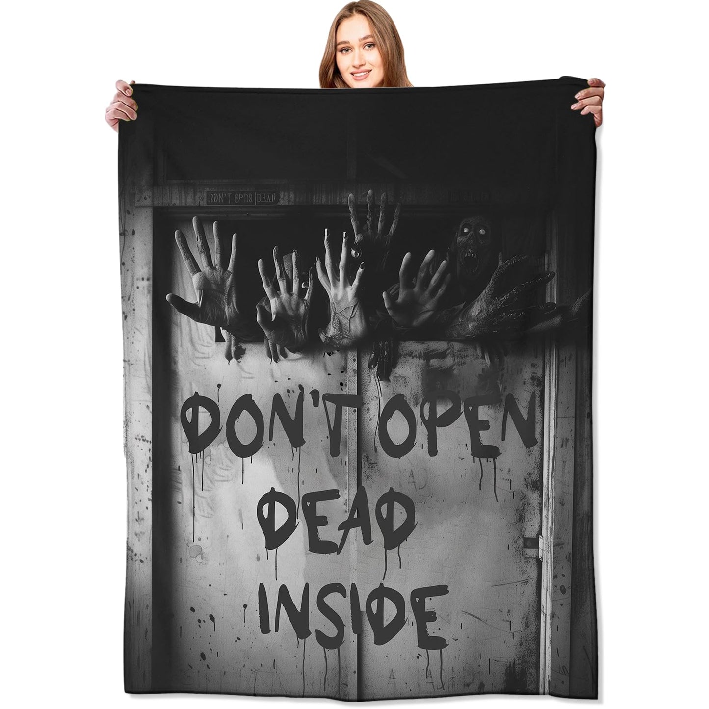 VODRM Horror Gothic Blanket,with Zombie Hands Throw Blankets,Gifts for Women Men, Lightweight Soft Fleece Cozy,for Sofa Couch Bed Room Travel,Festival Halloween Spooky Goth Decor,50x60in