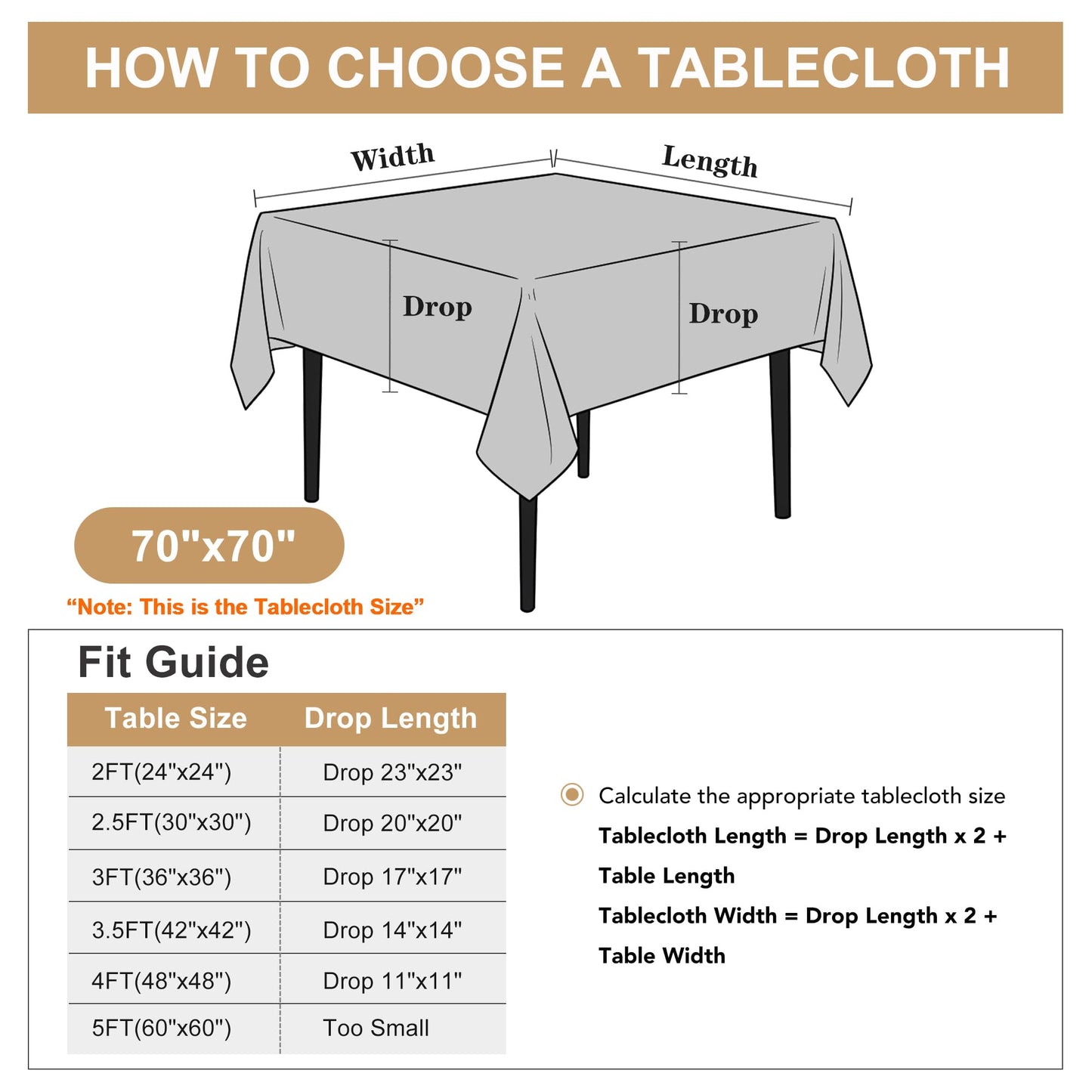 sancua Square Tablecloth - 70 x 70 Inch - Stain and Wrinkle Resistant Washable Polyester Table Cloth, Decorative Fabric Table Cover for Dining Tables, Buffet Parties and Christmas, Hunter Green