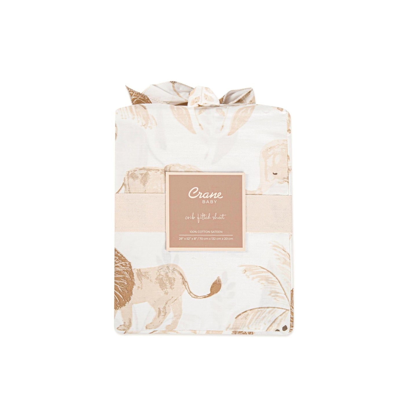 Crane Baby Safari Nursery Decor Crib Sheet, 100% Cotton Fitted Sheet for Standard Mattress 28in X 52in, Breathable Toddler Bed Sheet for Boys and Girls