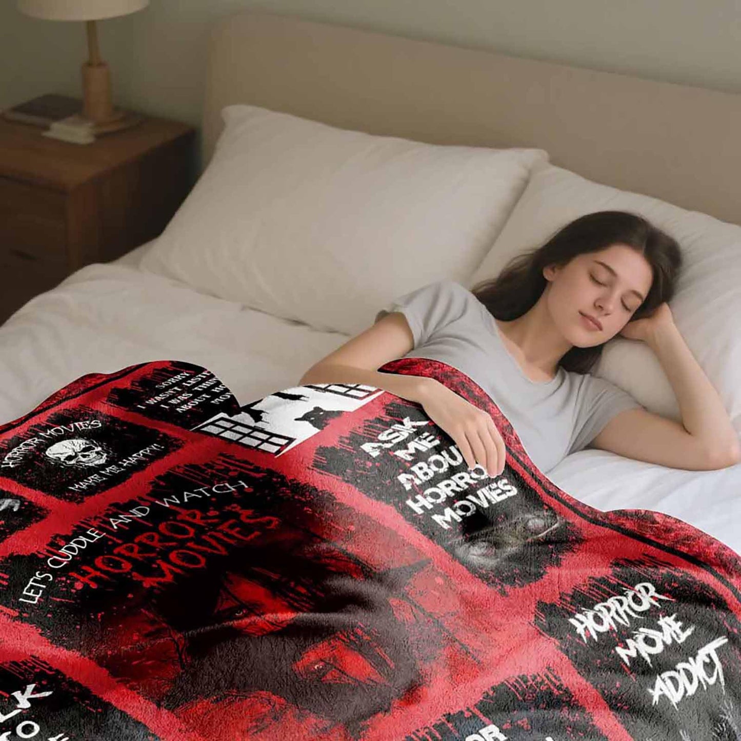 Whasnrt Horror Movie Gift Blanket 60"X50", Halloween Throw