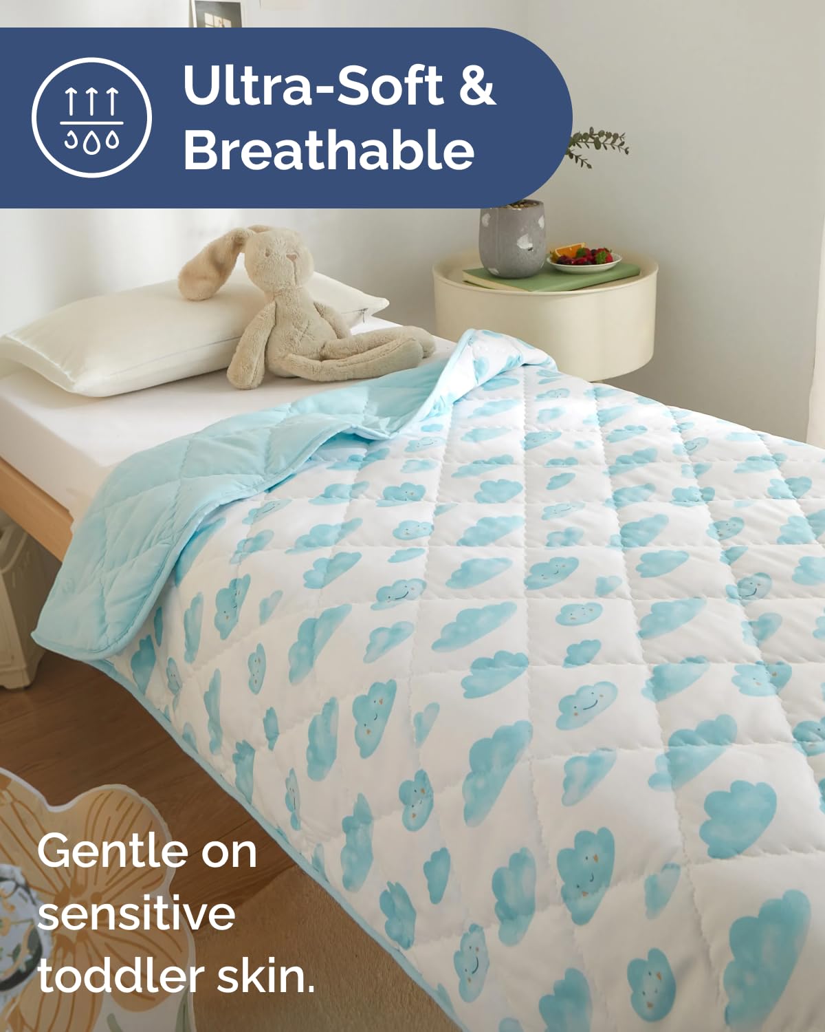 Cloud Toddler Comforter - Down Alternative Toddler Microfiber Comforter - Lightweight & Warm Baby Quilt Blanket - Soft & Breathable - Kids Duvet Insert for Crib & Stroller - Machine Washable - 39x47