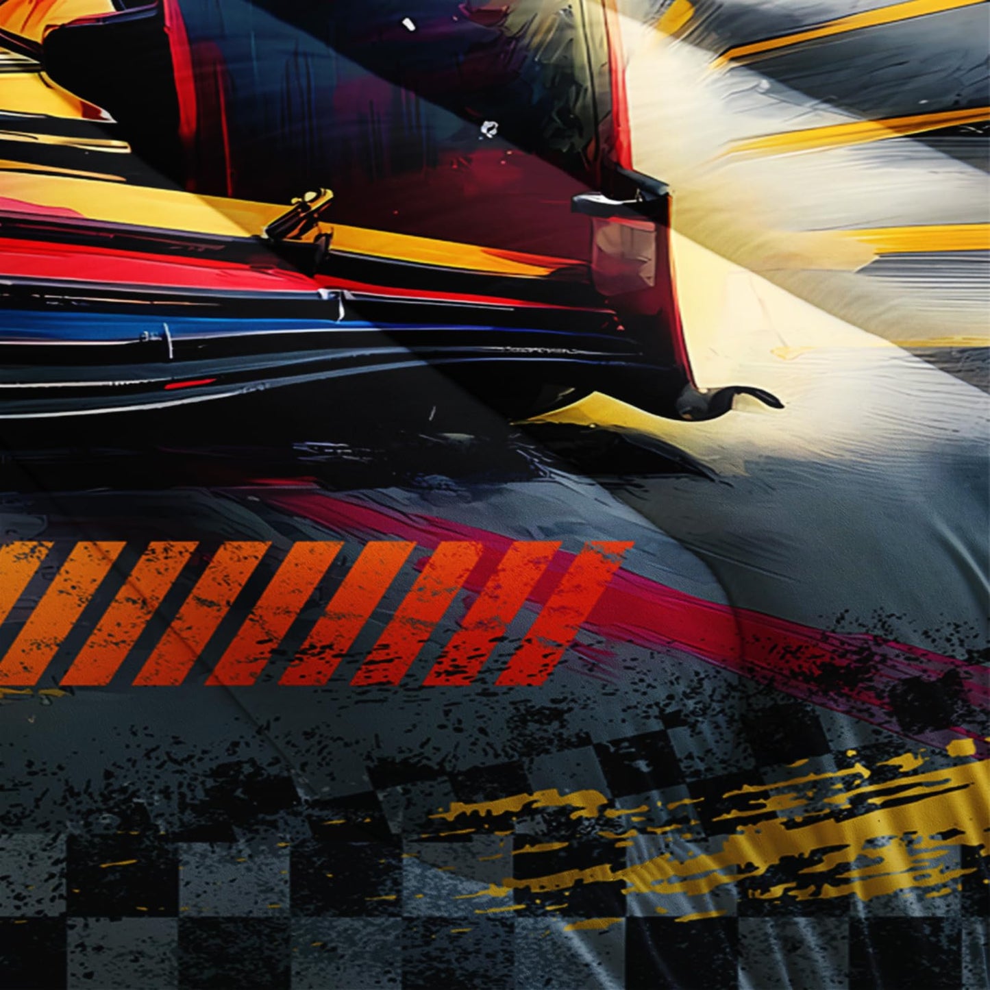 lneffble F1 Race Car Comforter Set Full for Boys，Boys Full Size Bedding Set Race Car，with 1 Comforter with 2 Pillow Case，F1 Race Car Themed Bedroom Decor