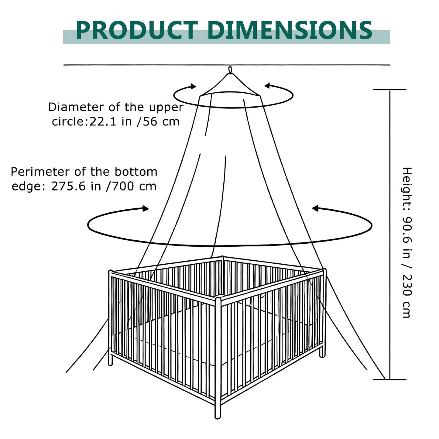 STOBOK Mosquito Net,Baby Canopy Bed Netting,