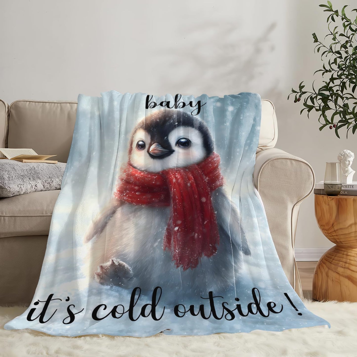 Baegopa Penguin Blanket Gifts Throw 50"X40"