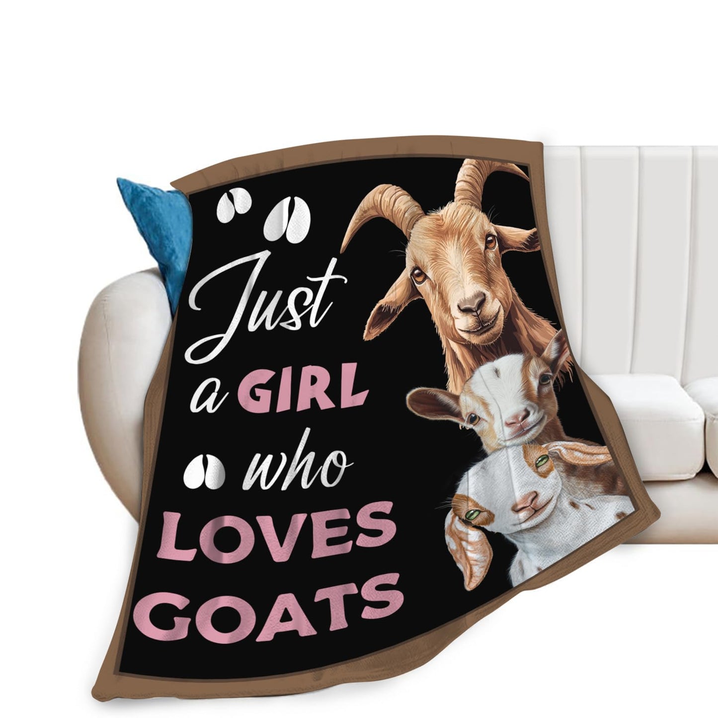 Baegopa Goat Blanket for Girls Women Farm Gifts Lovers Farmhouse Throw Blankets Cozy Plush Fleece Flannel Fuzzy for Couch Chair Bed 50"X40"