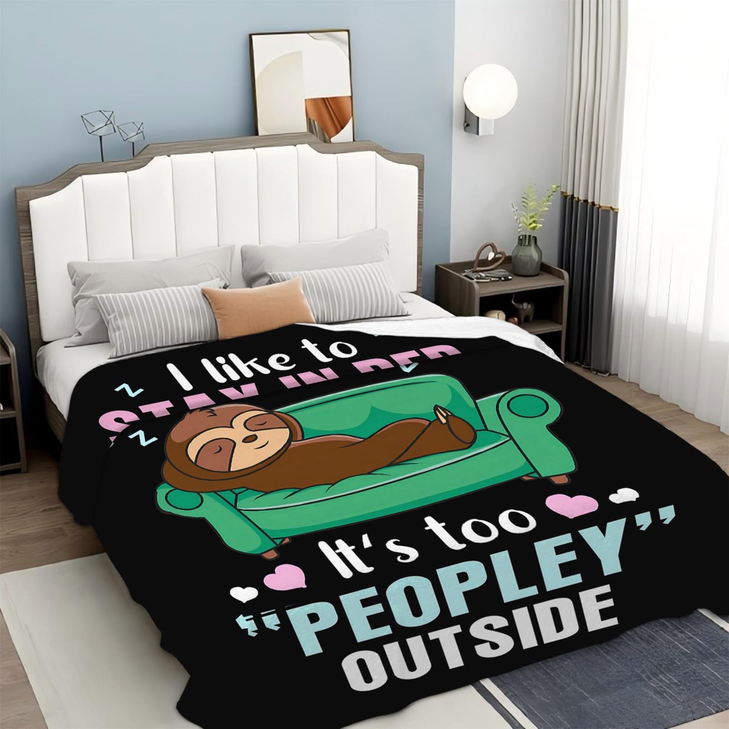 Funny Sloth Throw Blanket Sloth Gifts for Girls Boys Women Men Kids Adults Soft Flannel Fleece Blanket for Couch Sofa Bed Home Decor 40"x50"